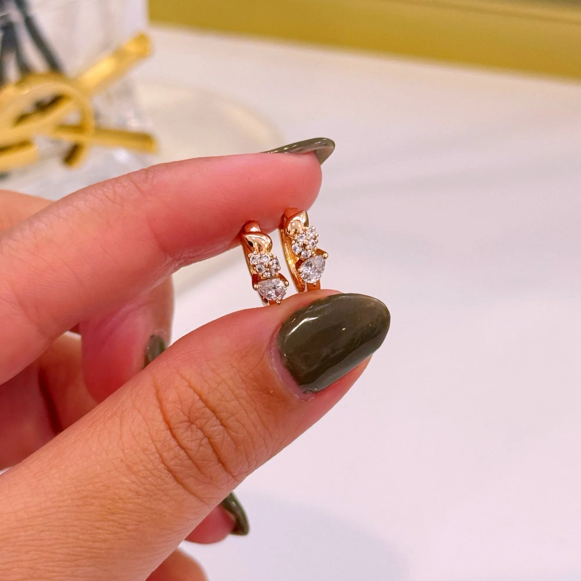 Argolinhas efeito 3 gotinhas | Rose Gold