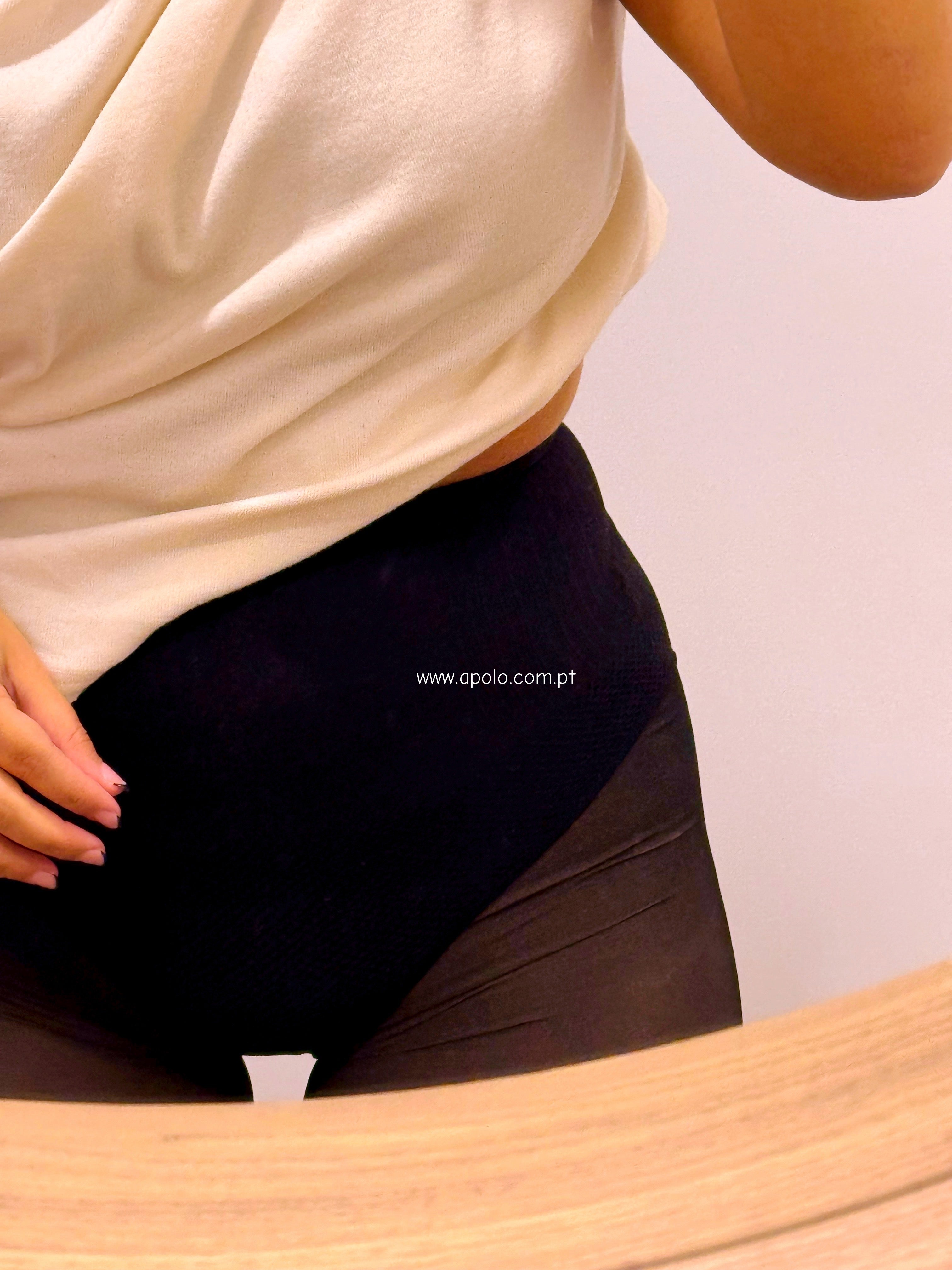 Meia-calça mágica térmica com efeito redutor | Preto com efeito bege