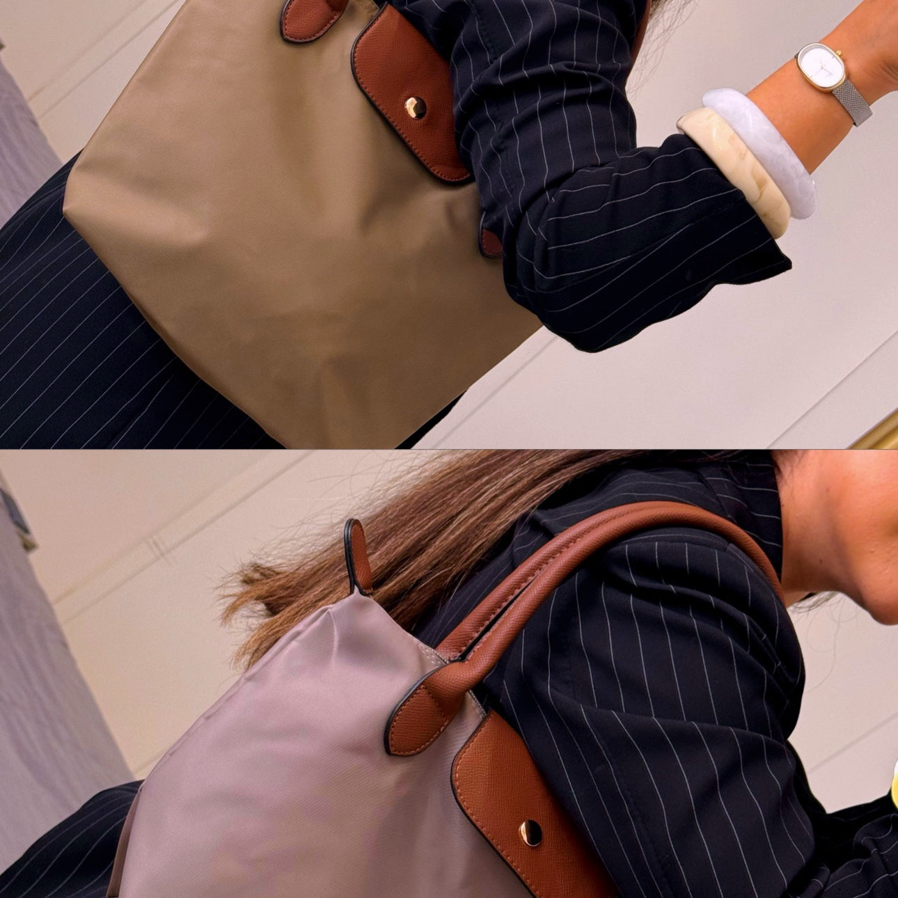 Mala de ombro em Tecido • tamanho M | 2 Cores (Coleção Outono 🍂)