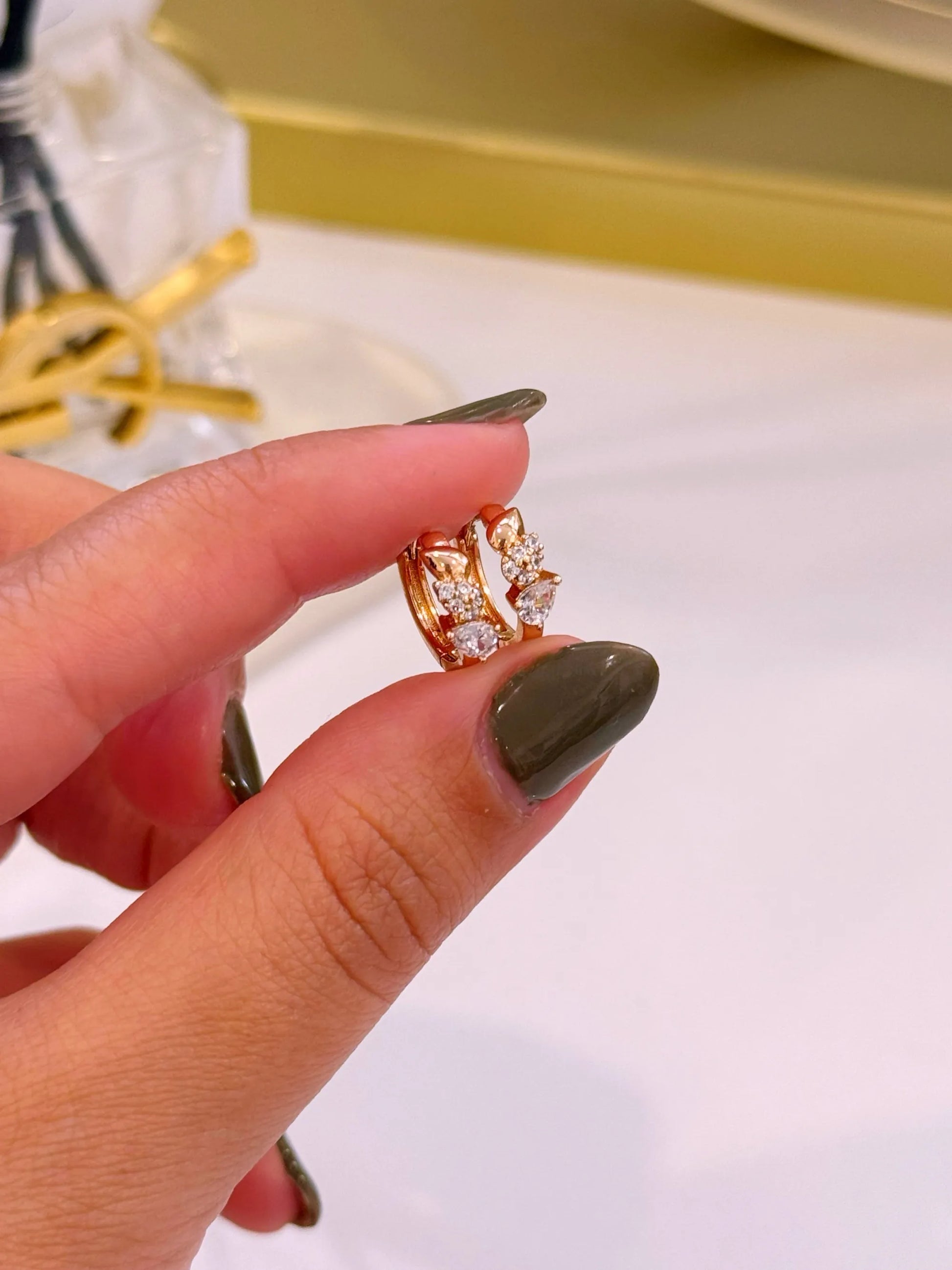 Argolinhas efeito 3 gotinhas | Rose Gold