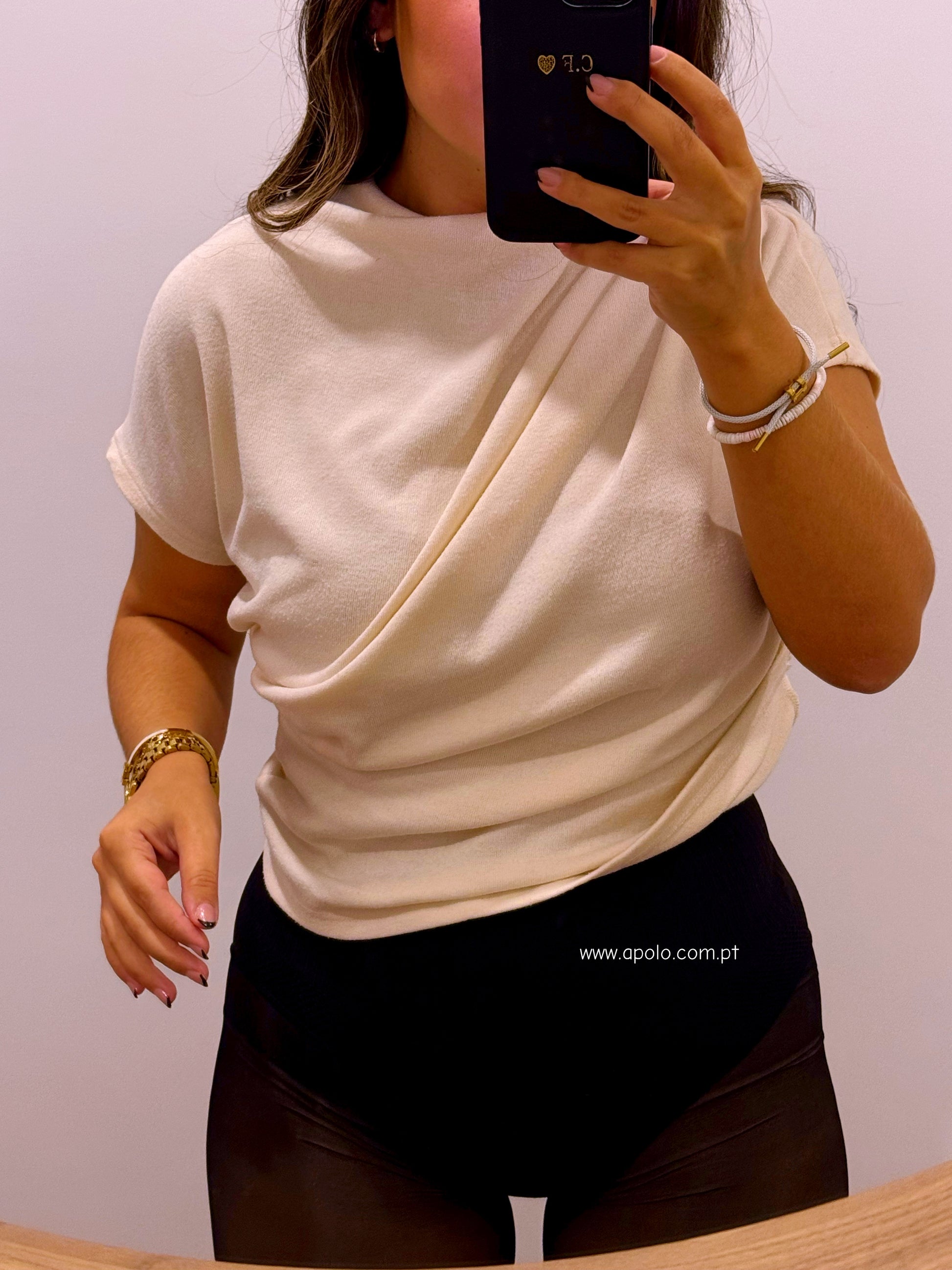 Meia-calça mágica térmica com efeito redutor | Preto com efeito bege