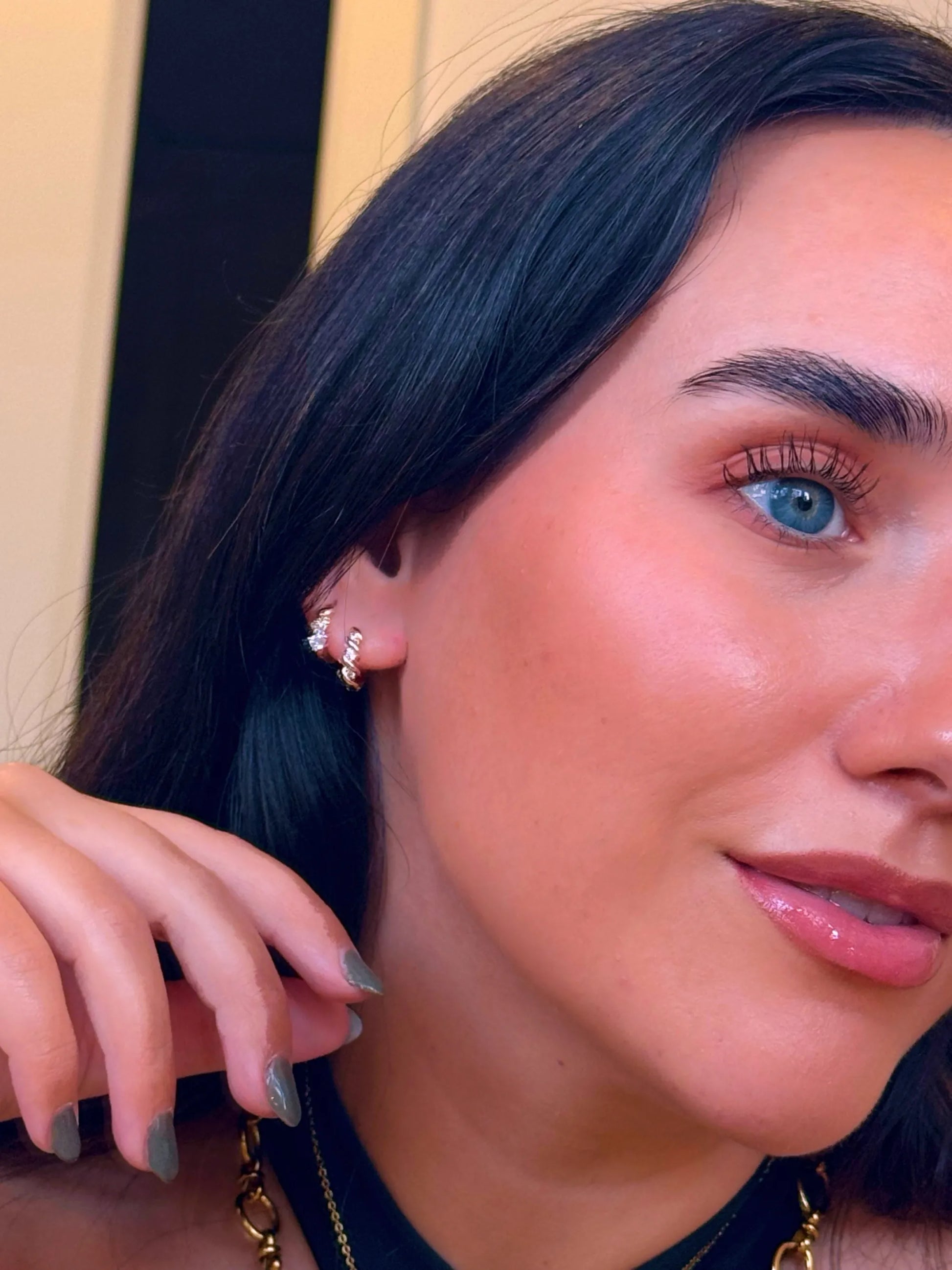 Argolinhas efeito 3 gotinhas | Rose Gold