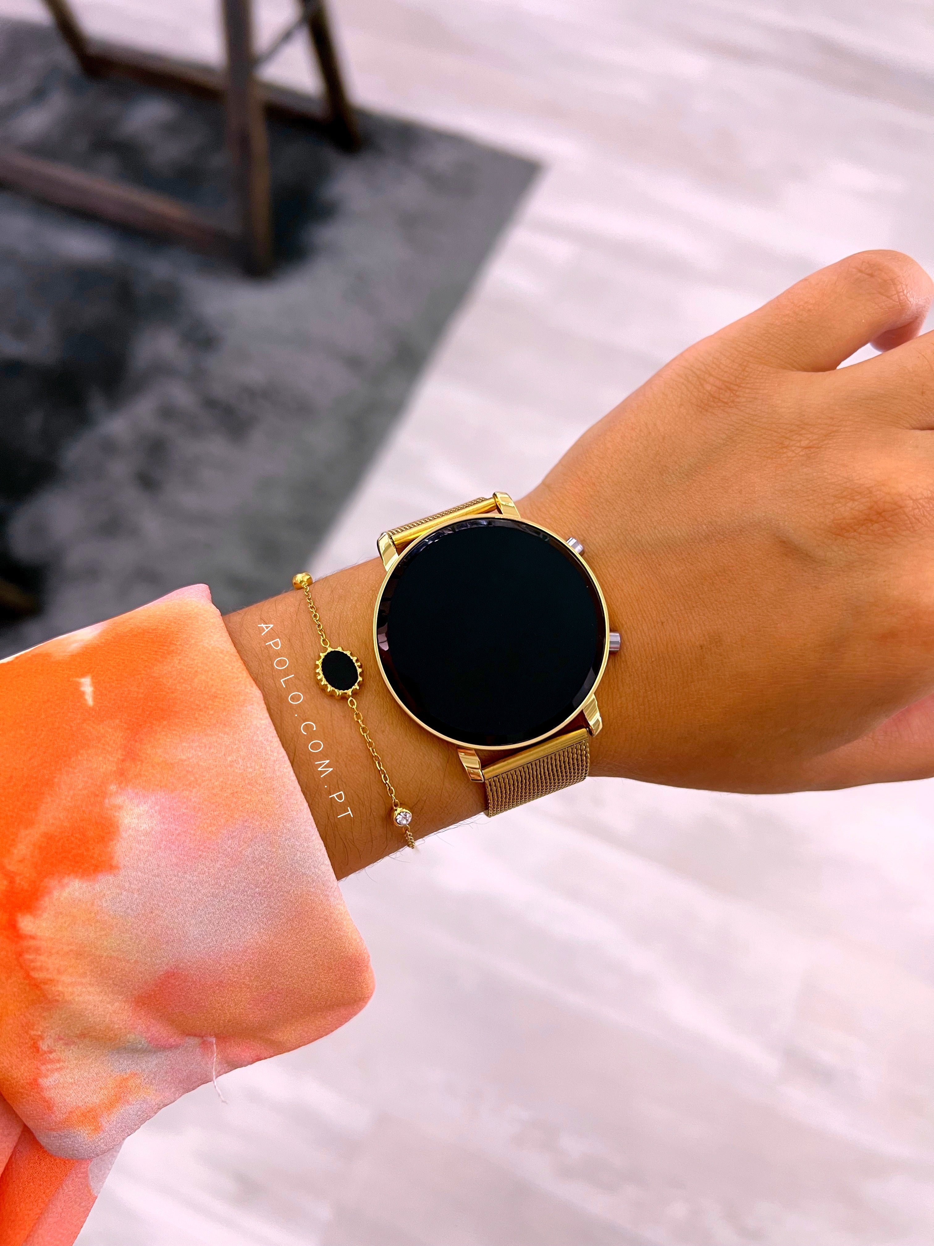 Relógio digital bracelete simples | Dourado