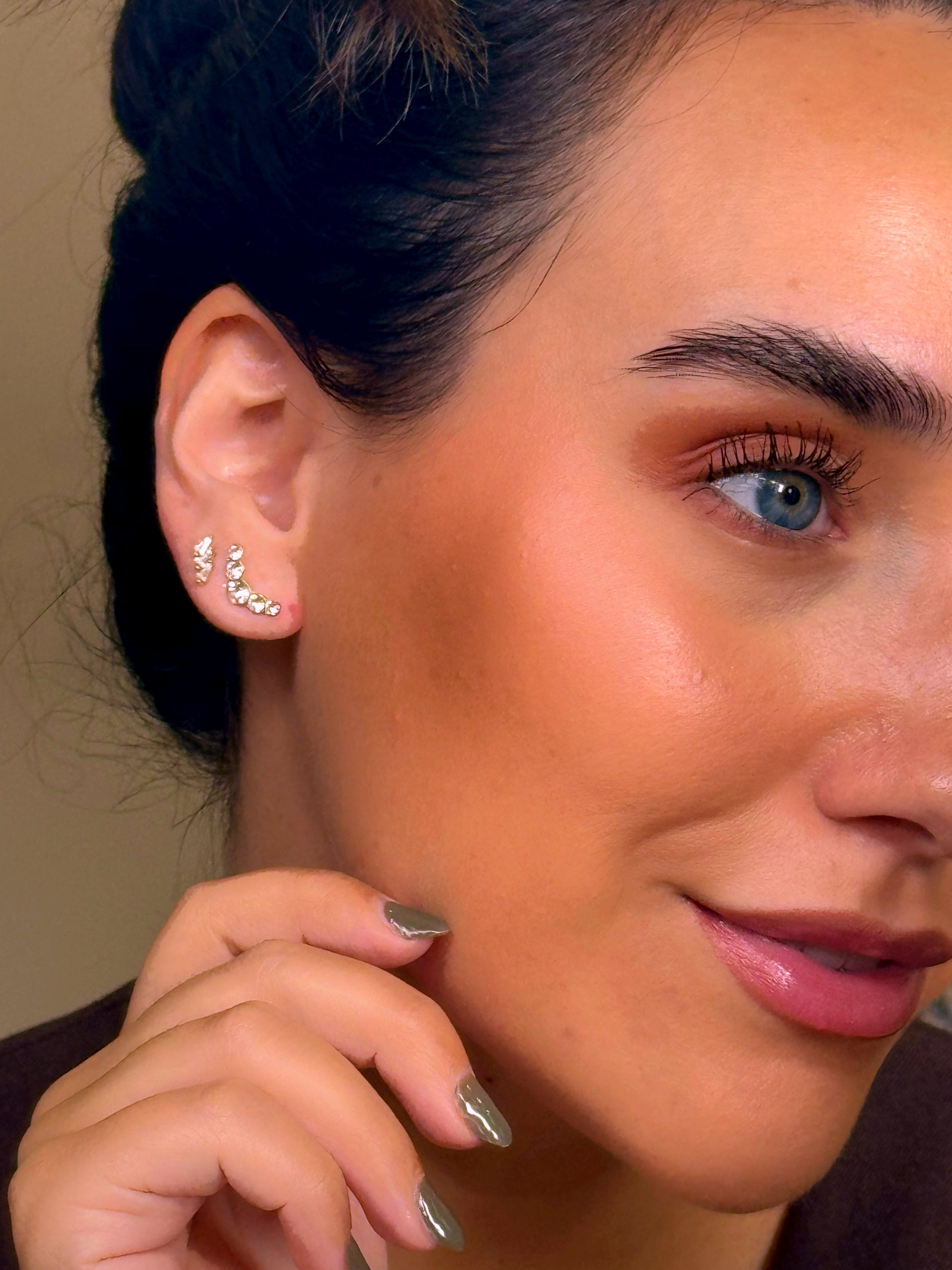 Mini brincos 3 brilhantes | Dourado