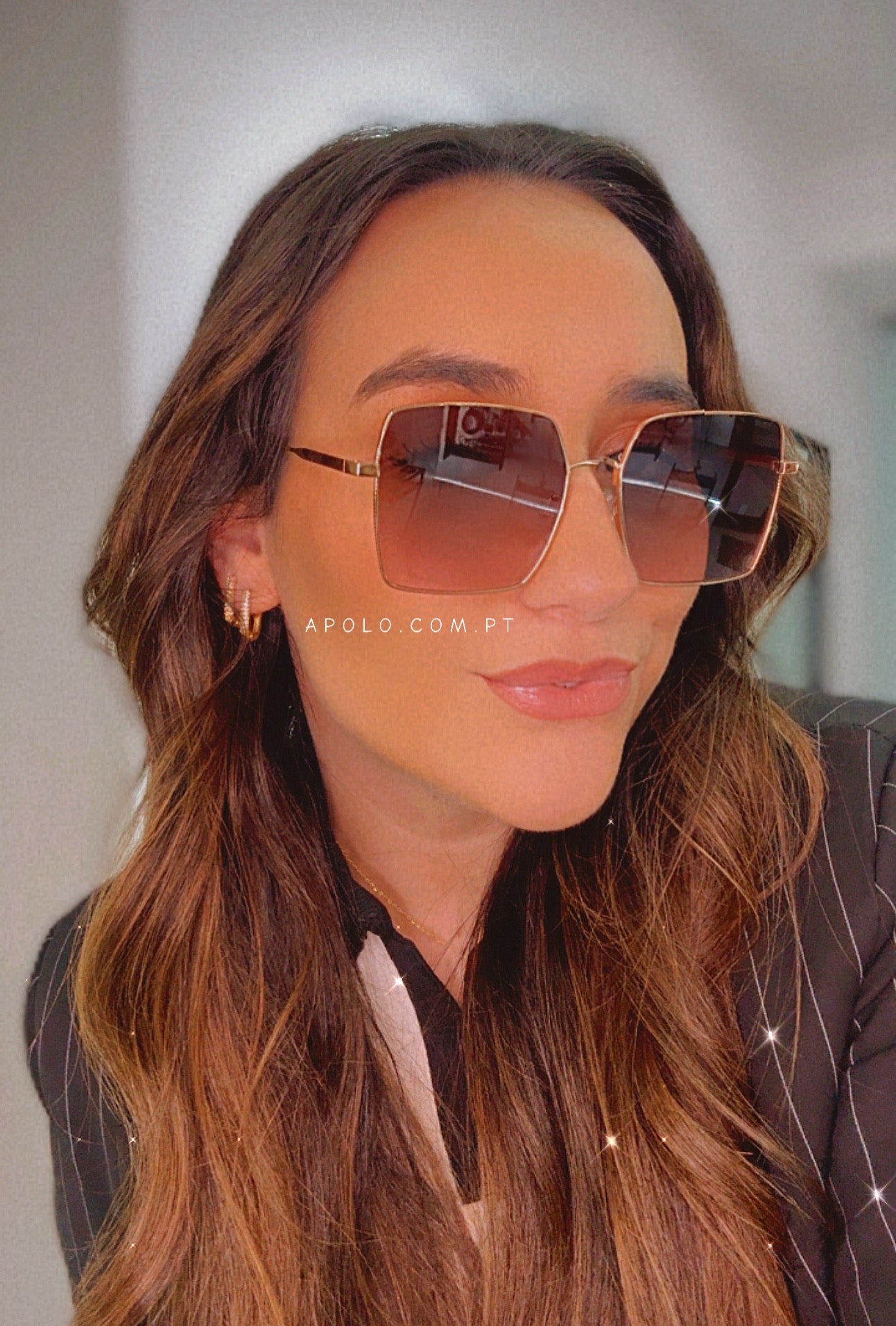 Óculos grandes com armação de metal | 2 Cores