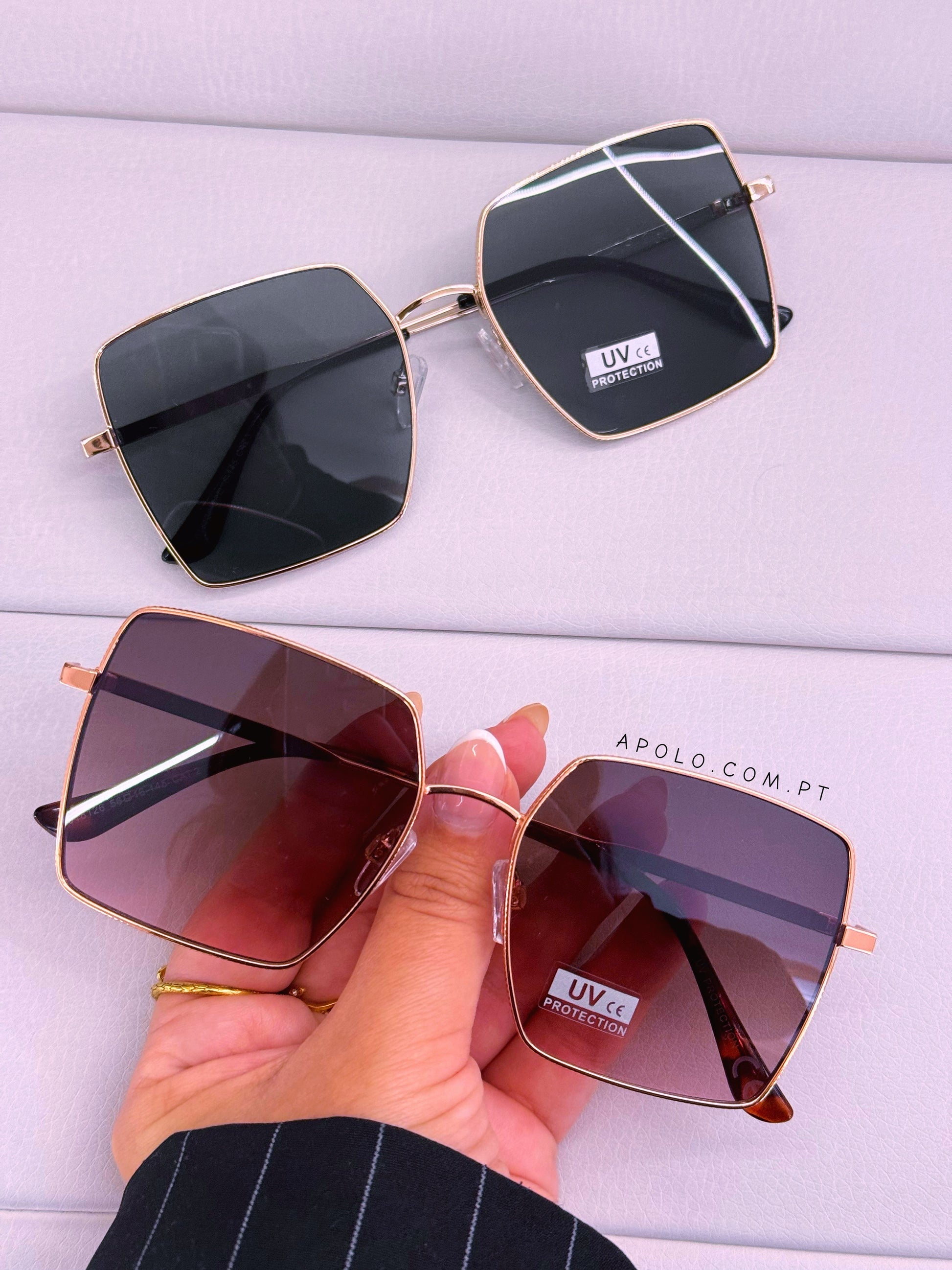 Óculos grandes com armação de metal | 2 Cores