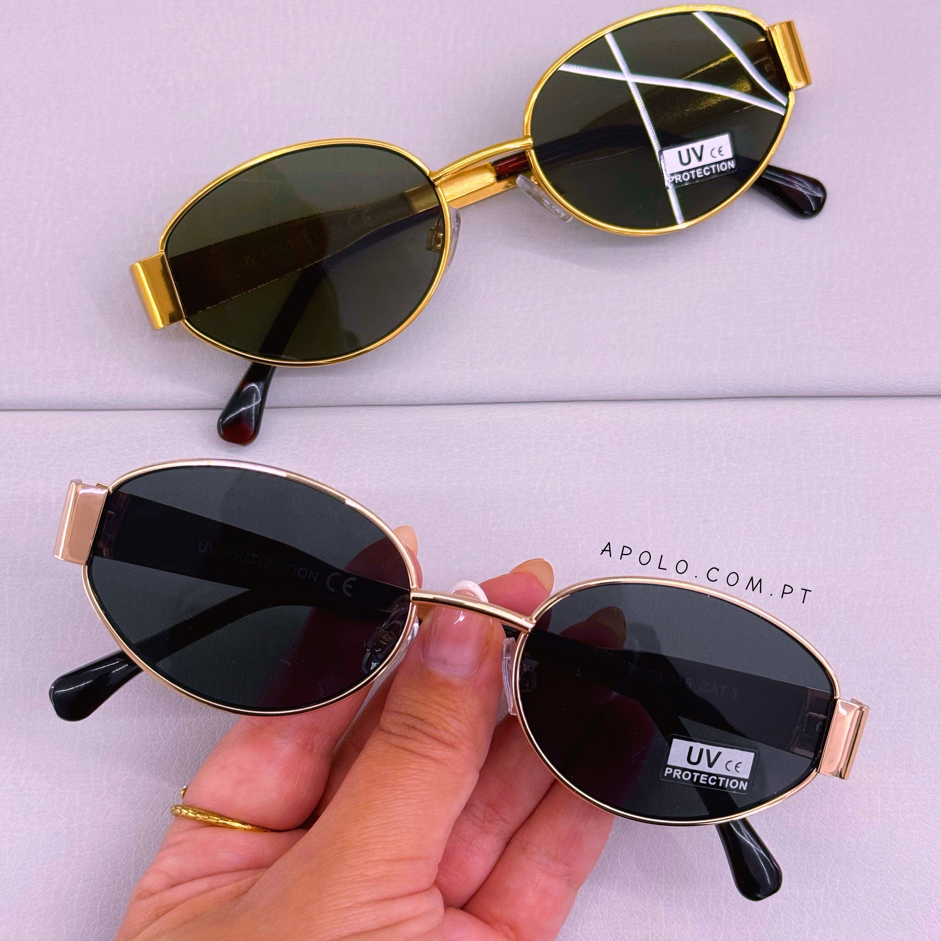 Óculos ovais armação de metal | 2 cores