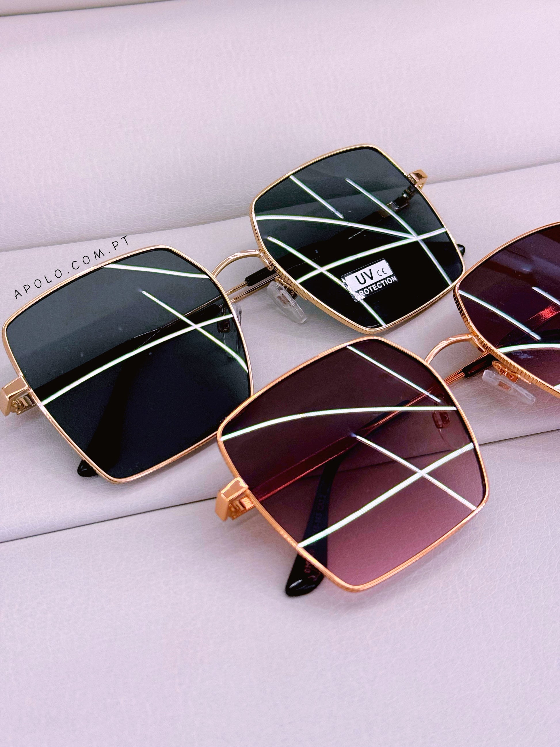 Óculos grandes com armação de metal | 2 Cores