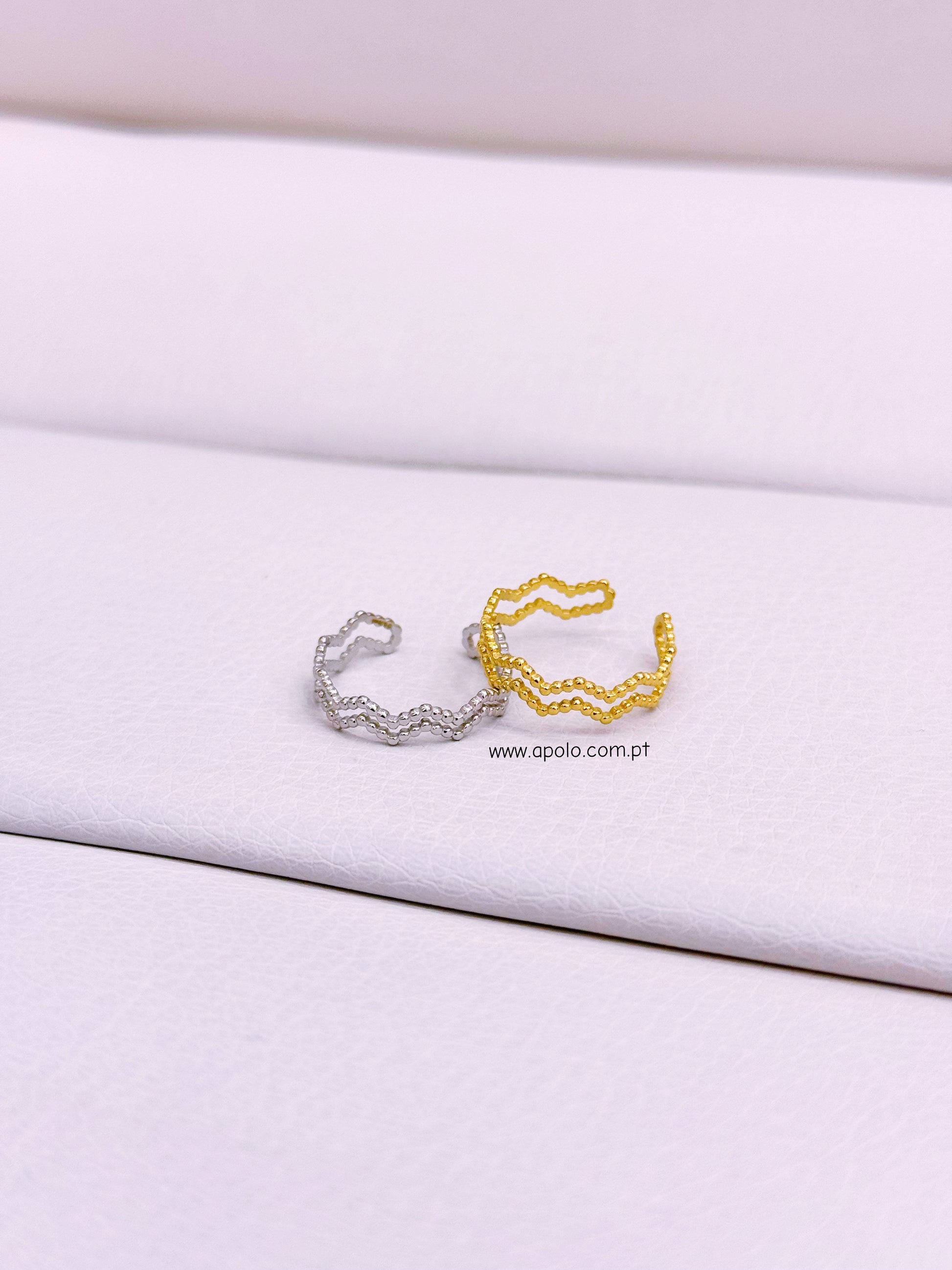 Anel ajustável com efeito zig-zag | 2 Cores