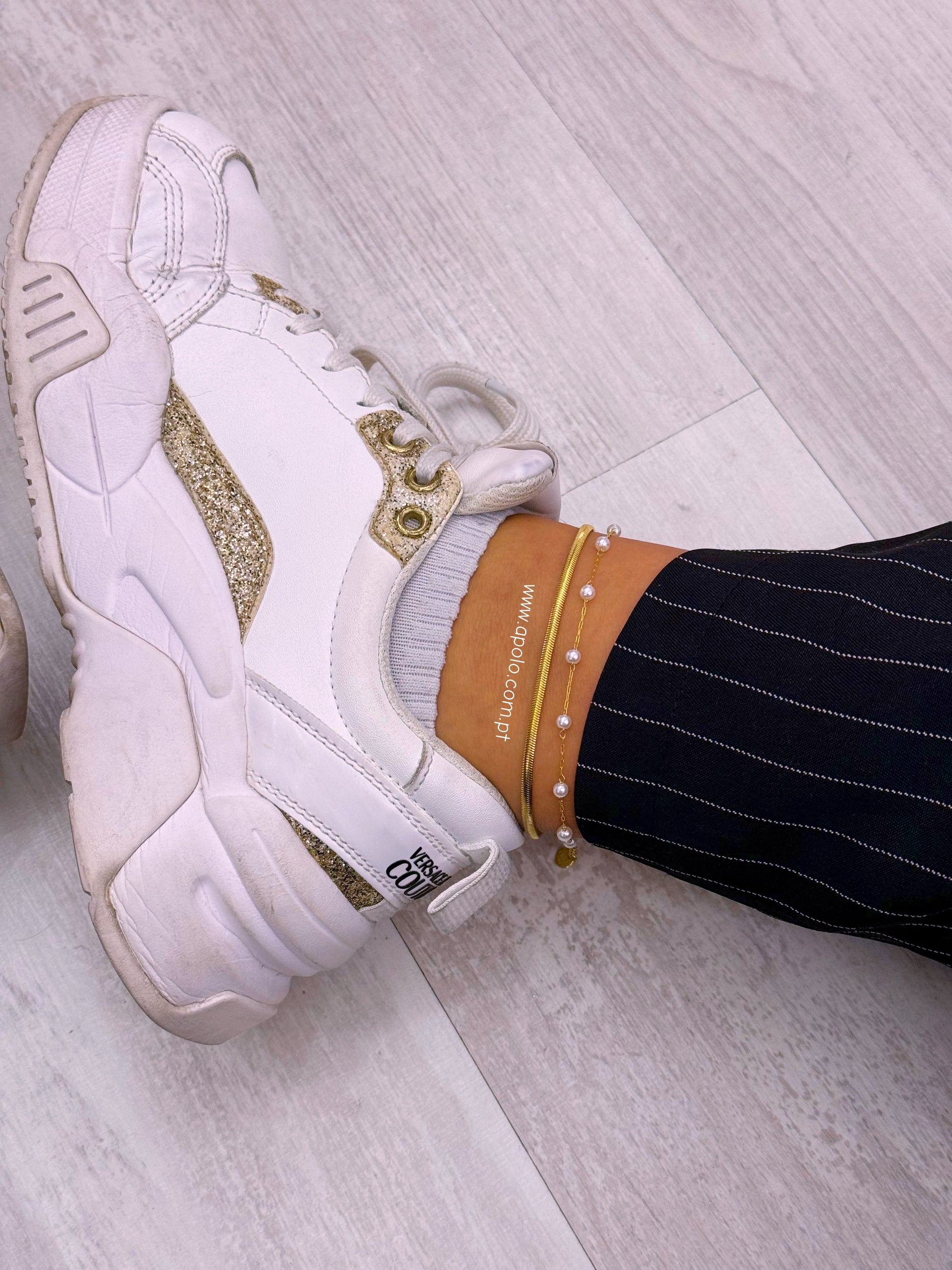 Pulseira de pé malha serpente | 2 Cores