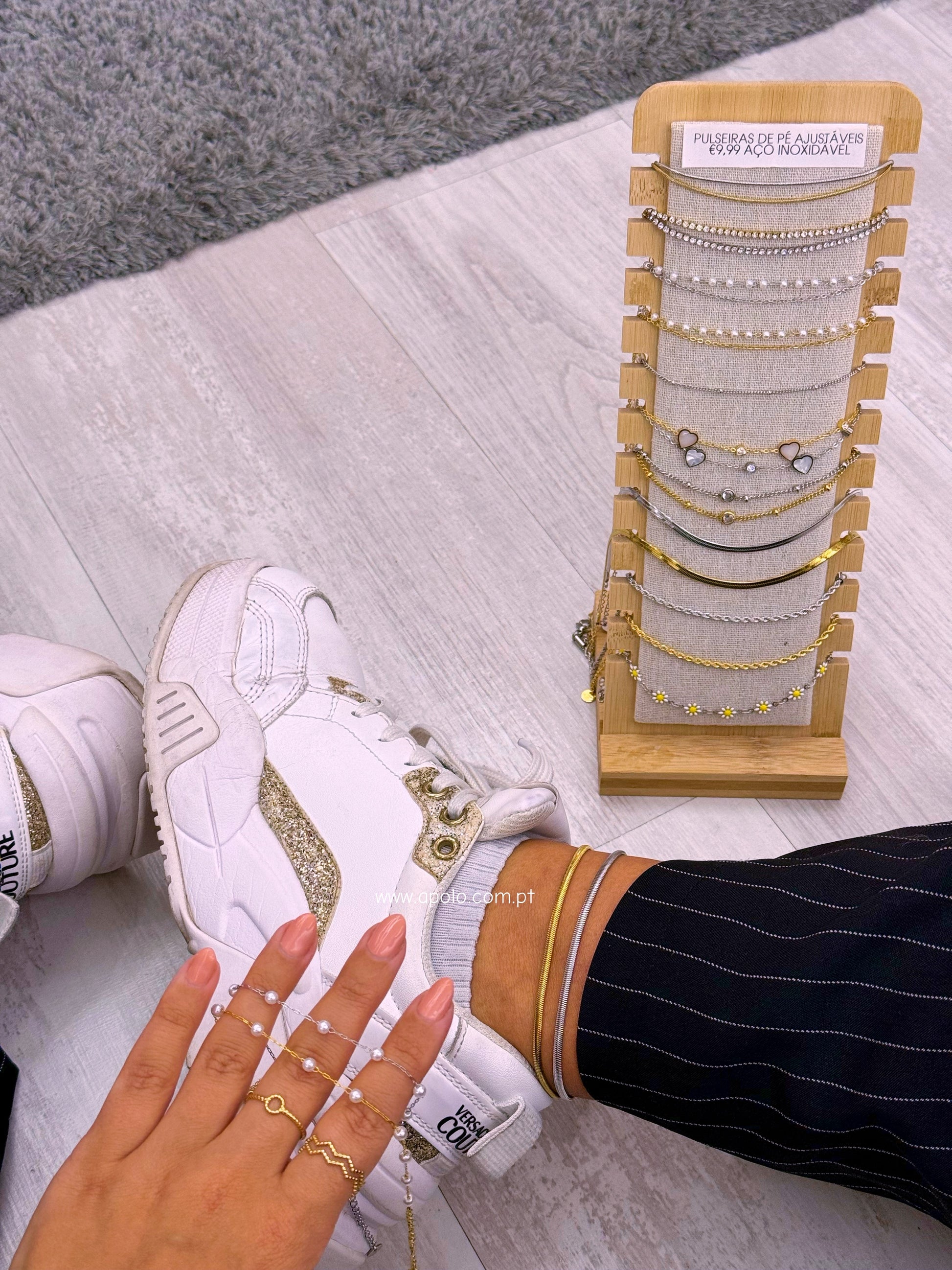 Pulseira de pé malha serpente | 2 Cores