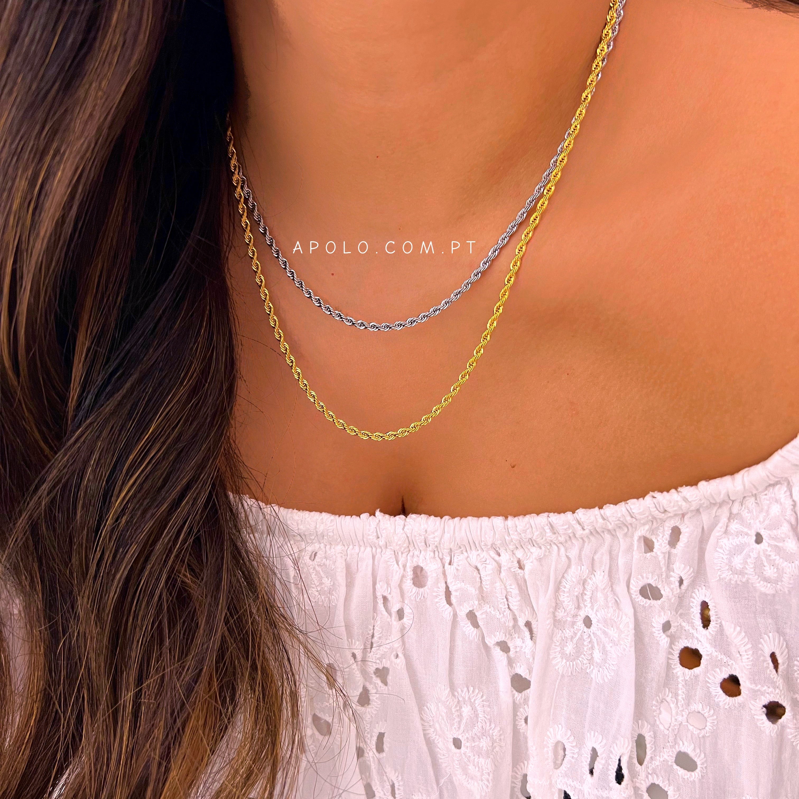 Colar malha torcida | 2 cores