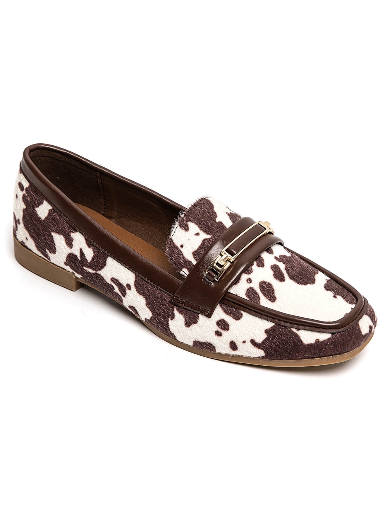 Sapato com estampado animal | castanho e branco