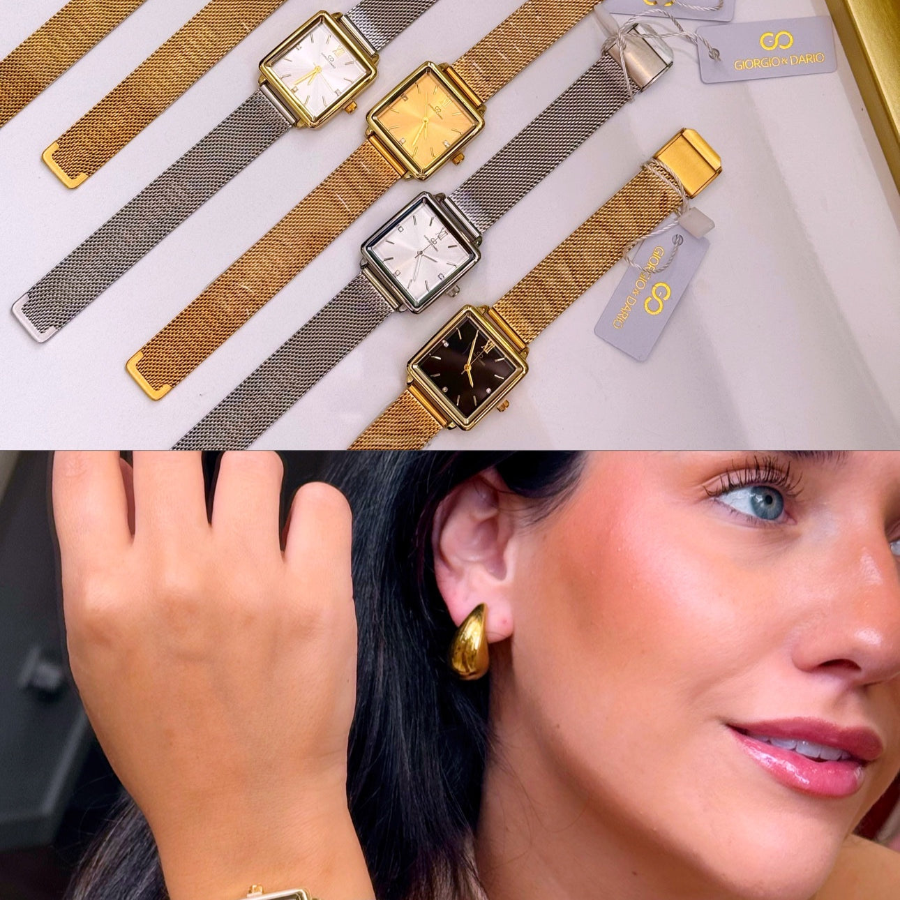 Relógio analógico mostrador quadrado | 7 Cores