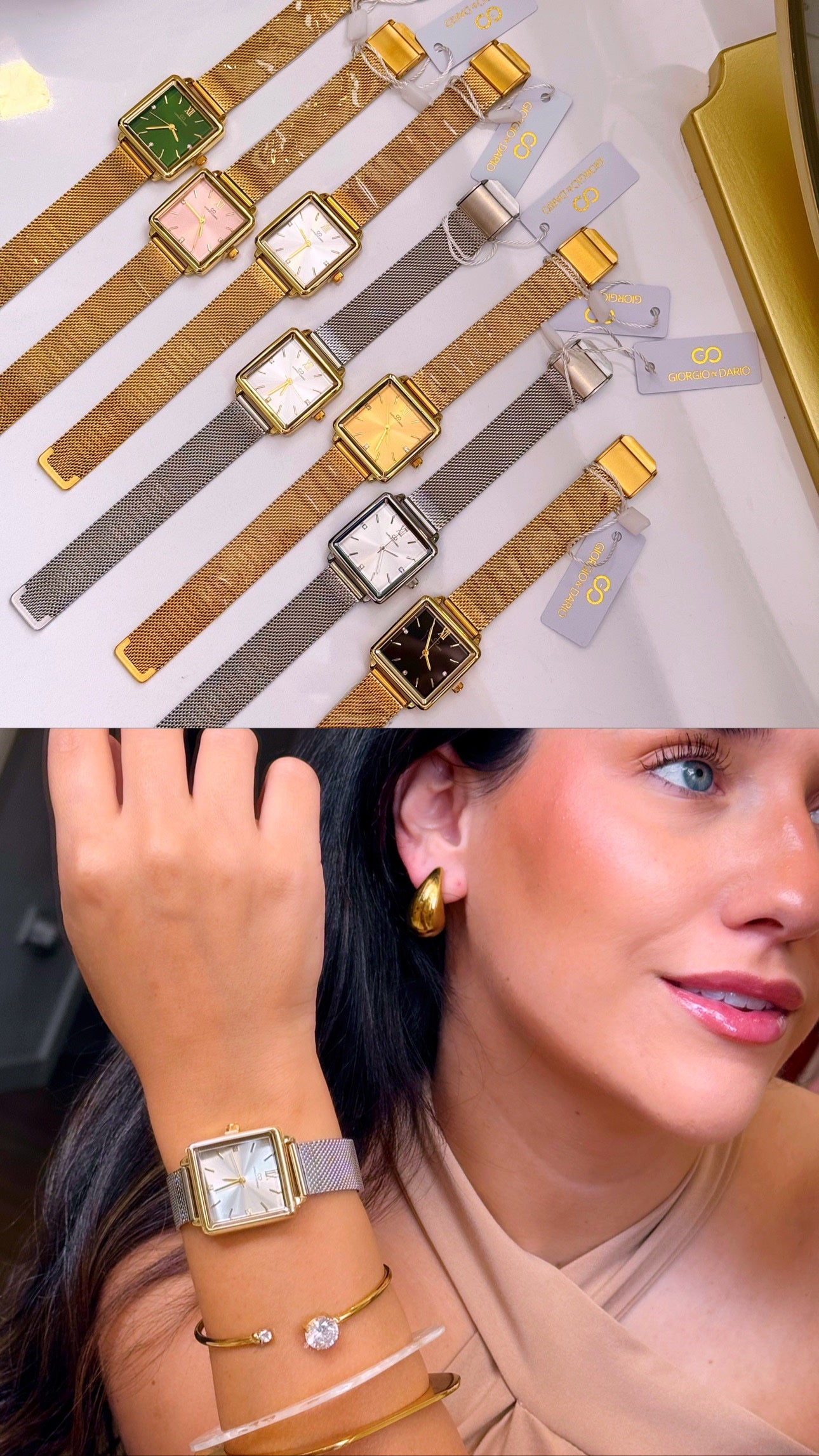 Relógio analógico mostrador quadrado | 7 Cores