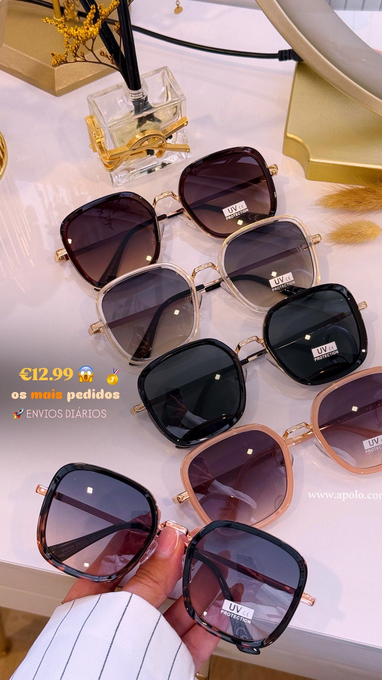 Óculos com armação de massa e metal | 5 Cores