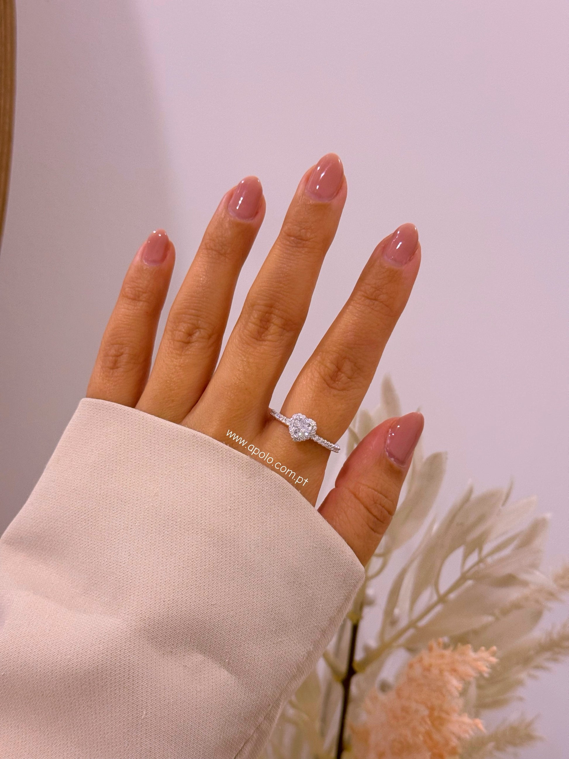 Anel delicado • coração preenchido com brilhantes | Linha Premium