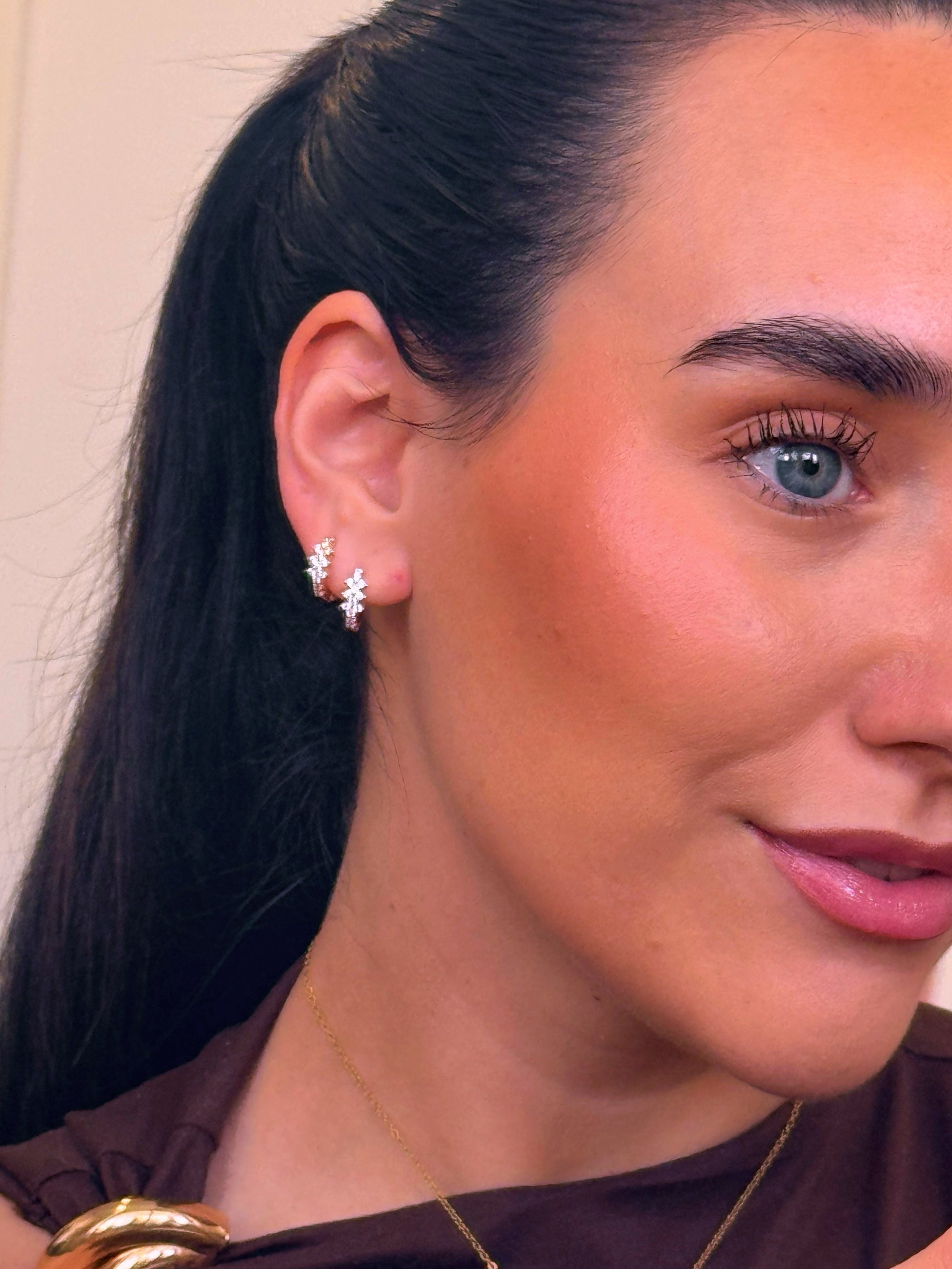 Argolinhas com brilhantes | Rose Gold