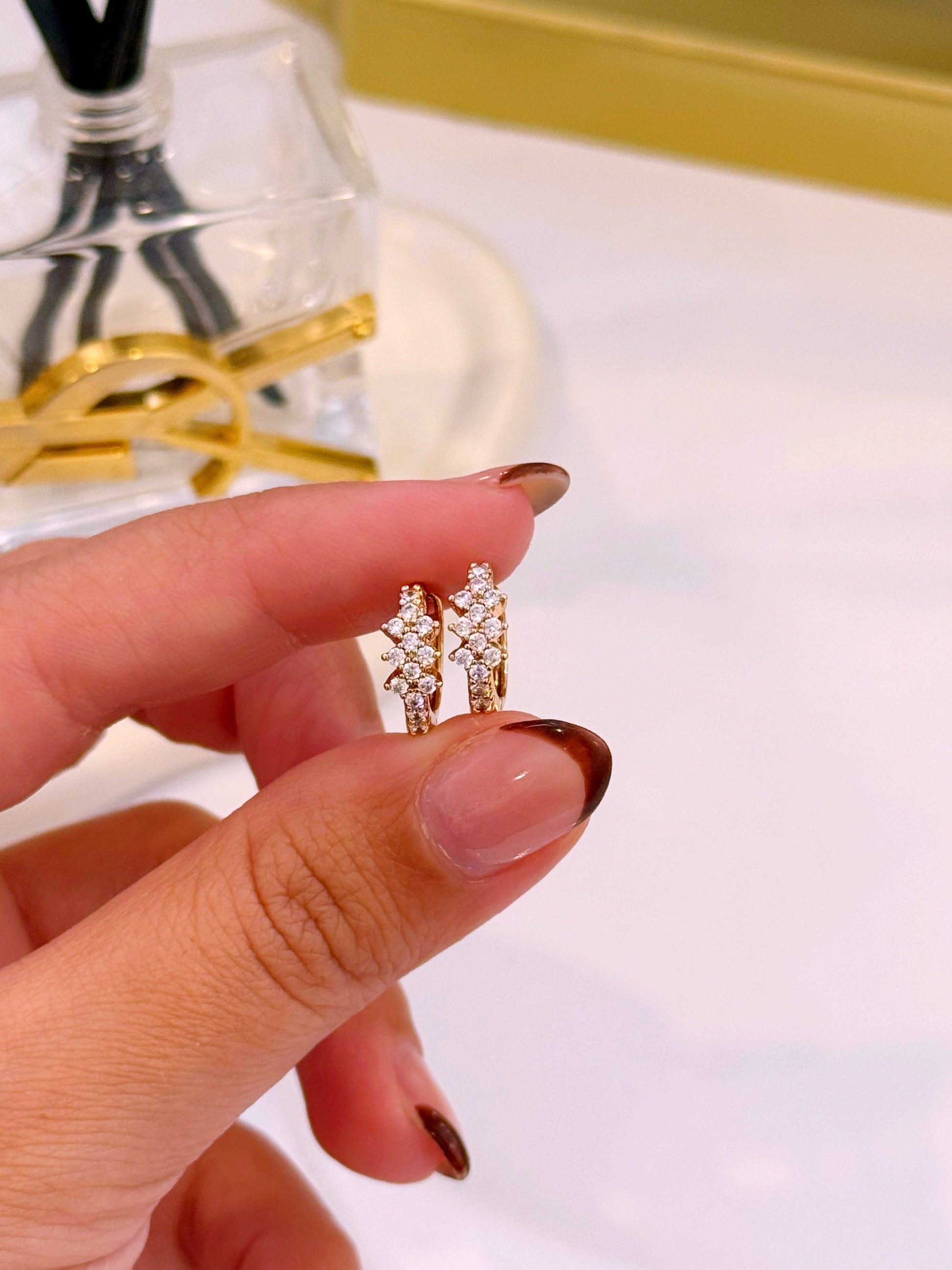 Argolinhas com brilhantes | Rose Gold