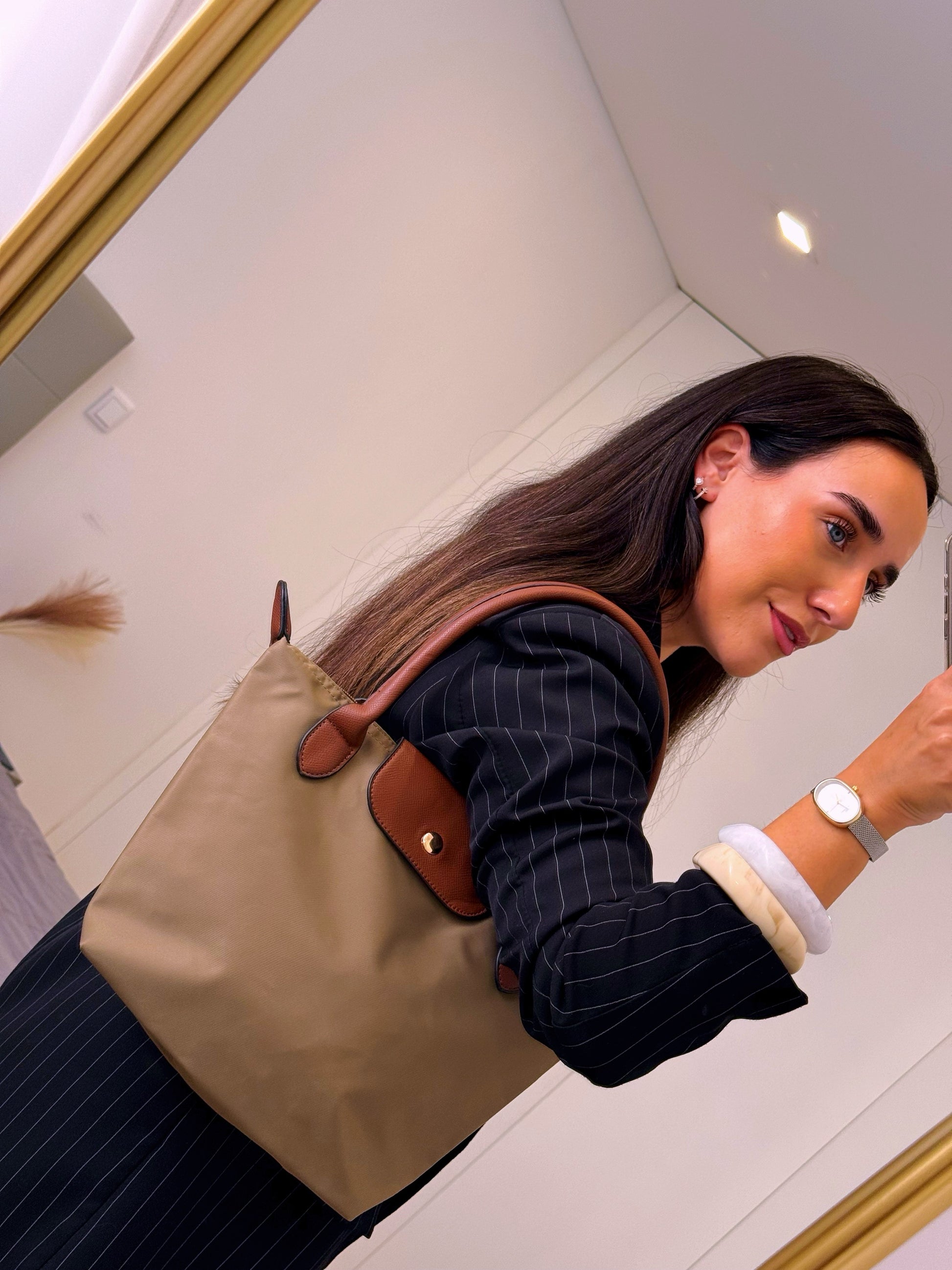 Mala de ombro em Tecido • tamanho M | 2 Cores (Coleção Outono 🍂)