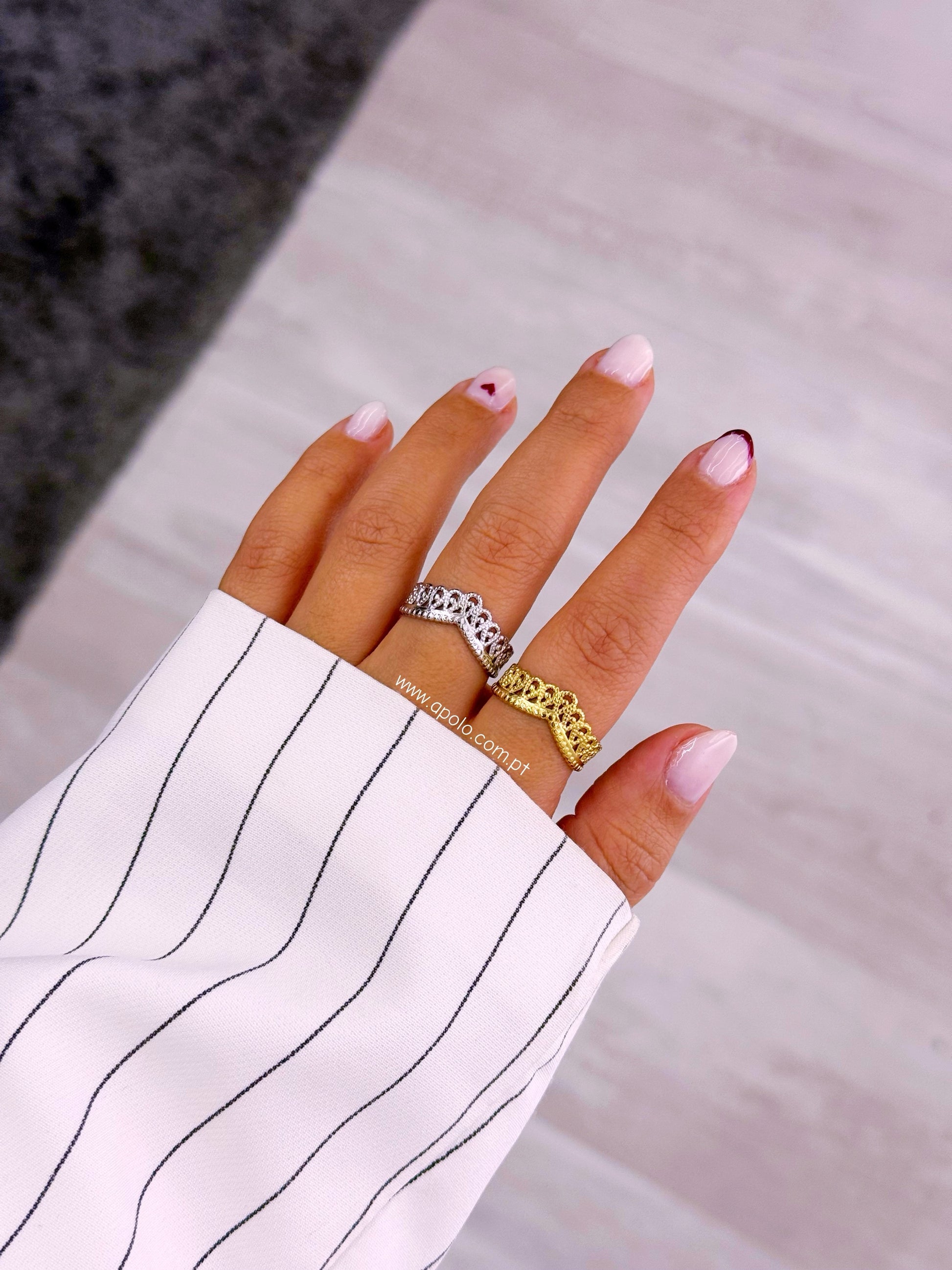 Anel ajustável efeito tiara | 2 Cores