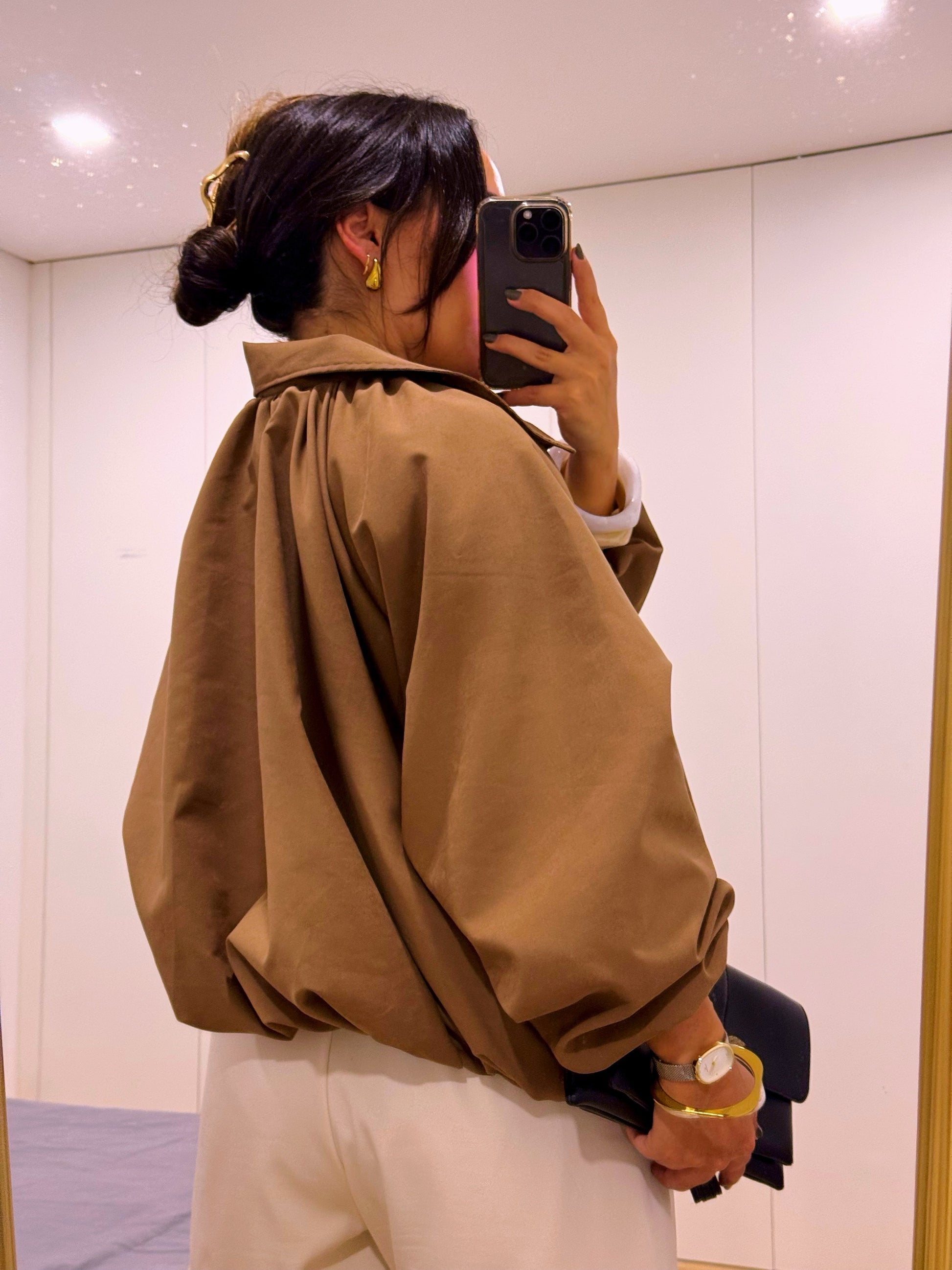 Casaco estilo bomber | Castanho