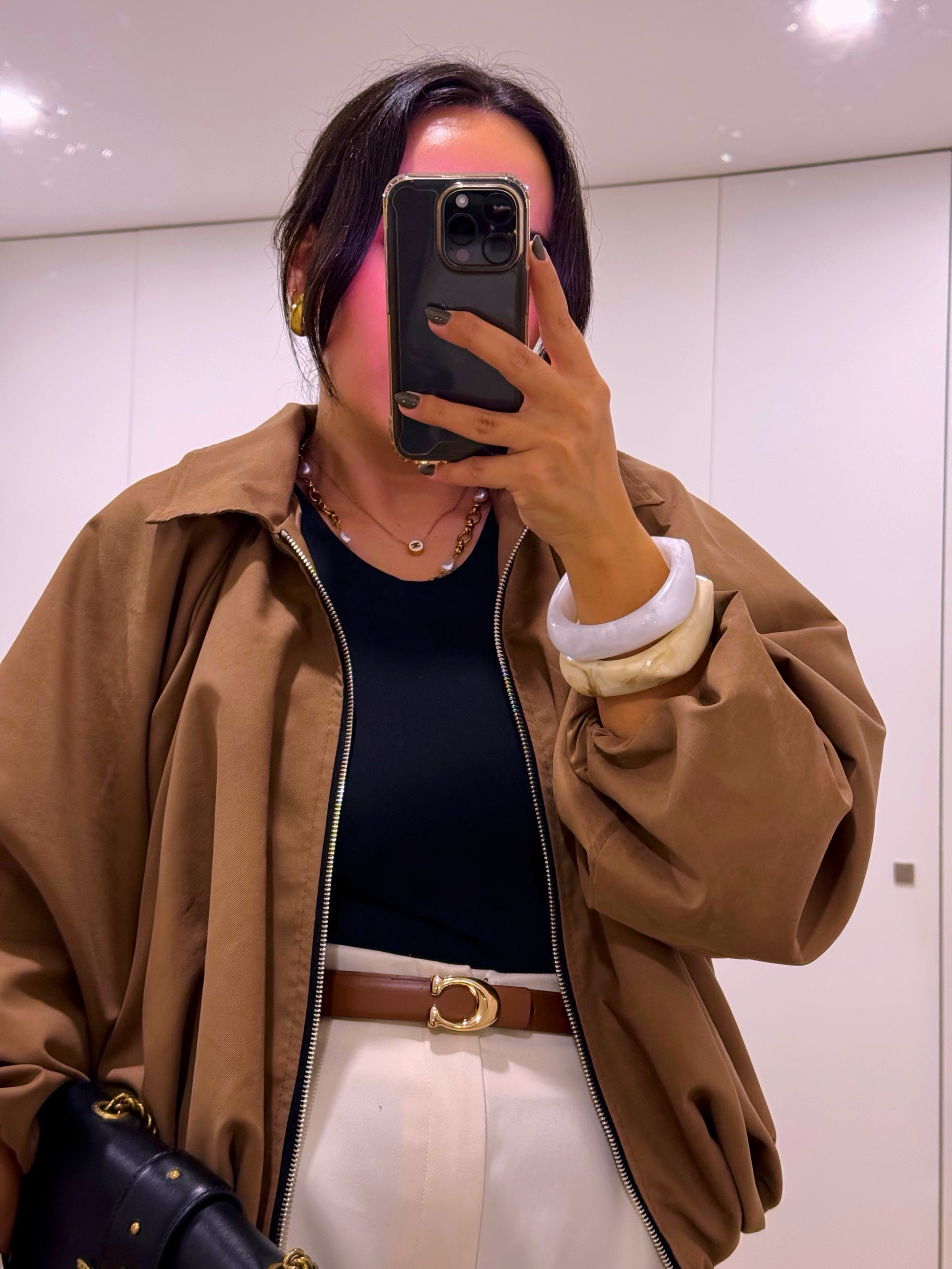 Casaco estilo bomber | Castanho