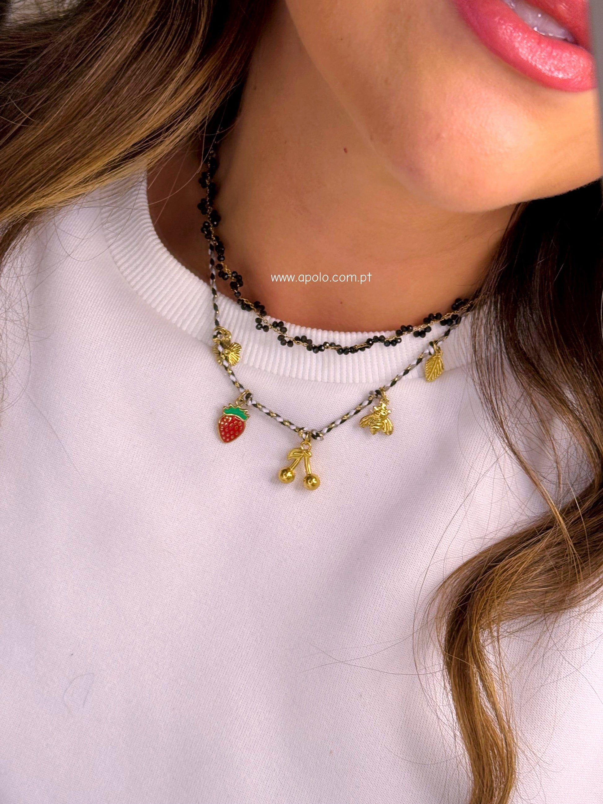 Colar/Gargantilha com missangas e efeito torcido | 3 Cores