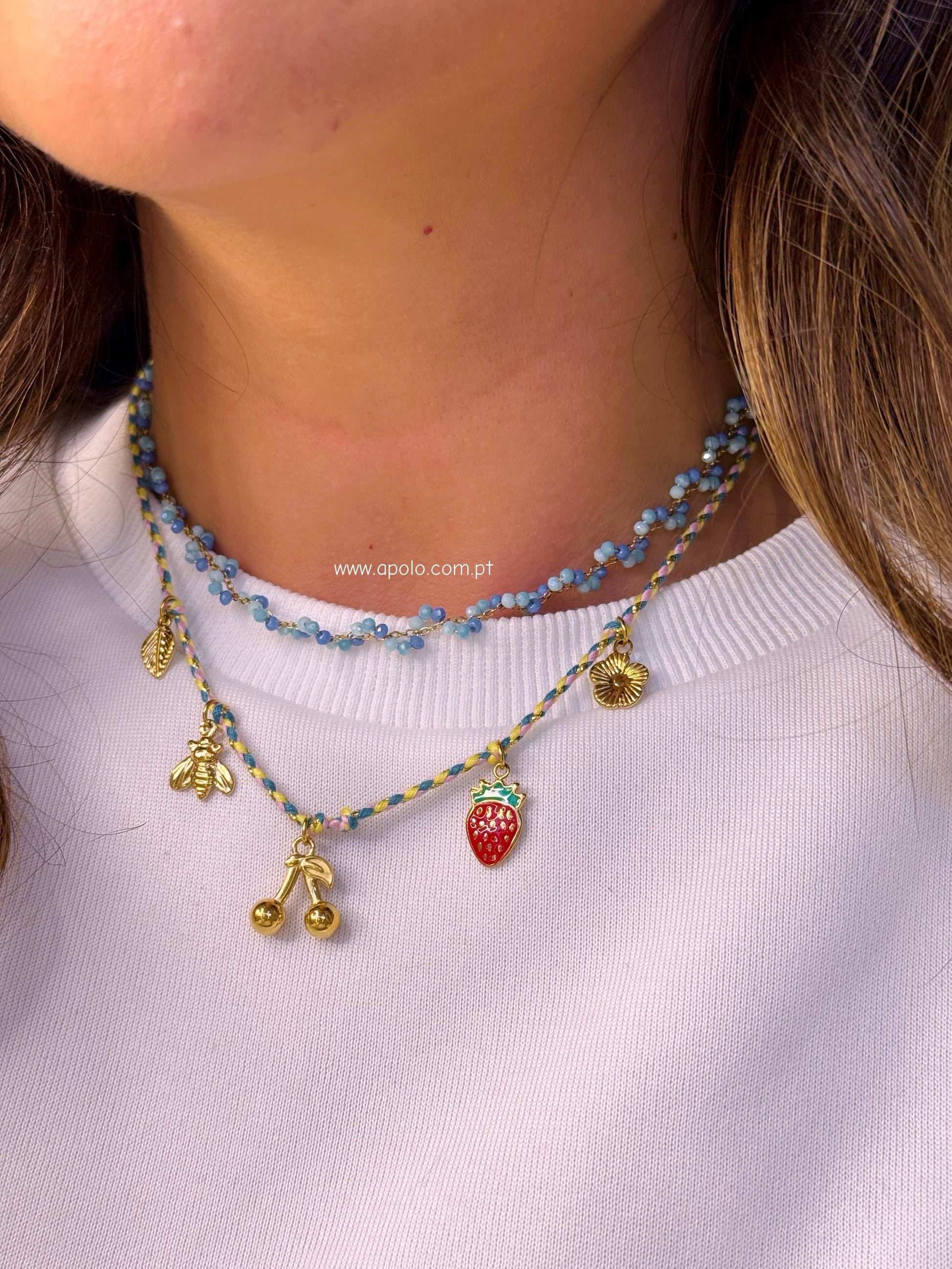 Colar/Gargantilha com missangas e efeito torcido | 3 Cores