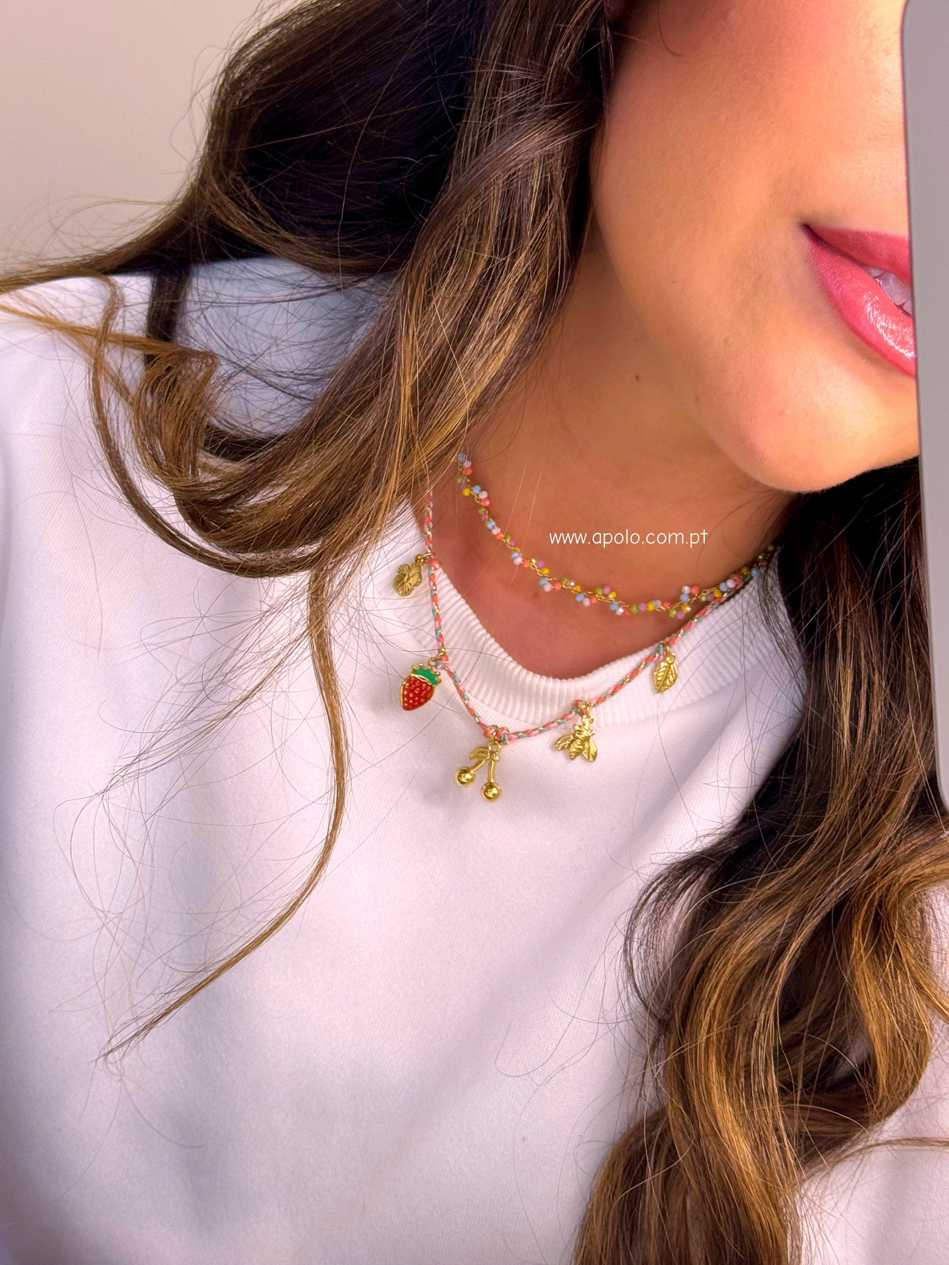 Colar/Gargantilha com missangas e efeito torcido | 3 Cores