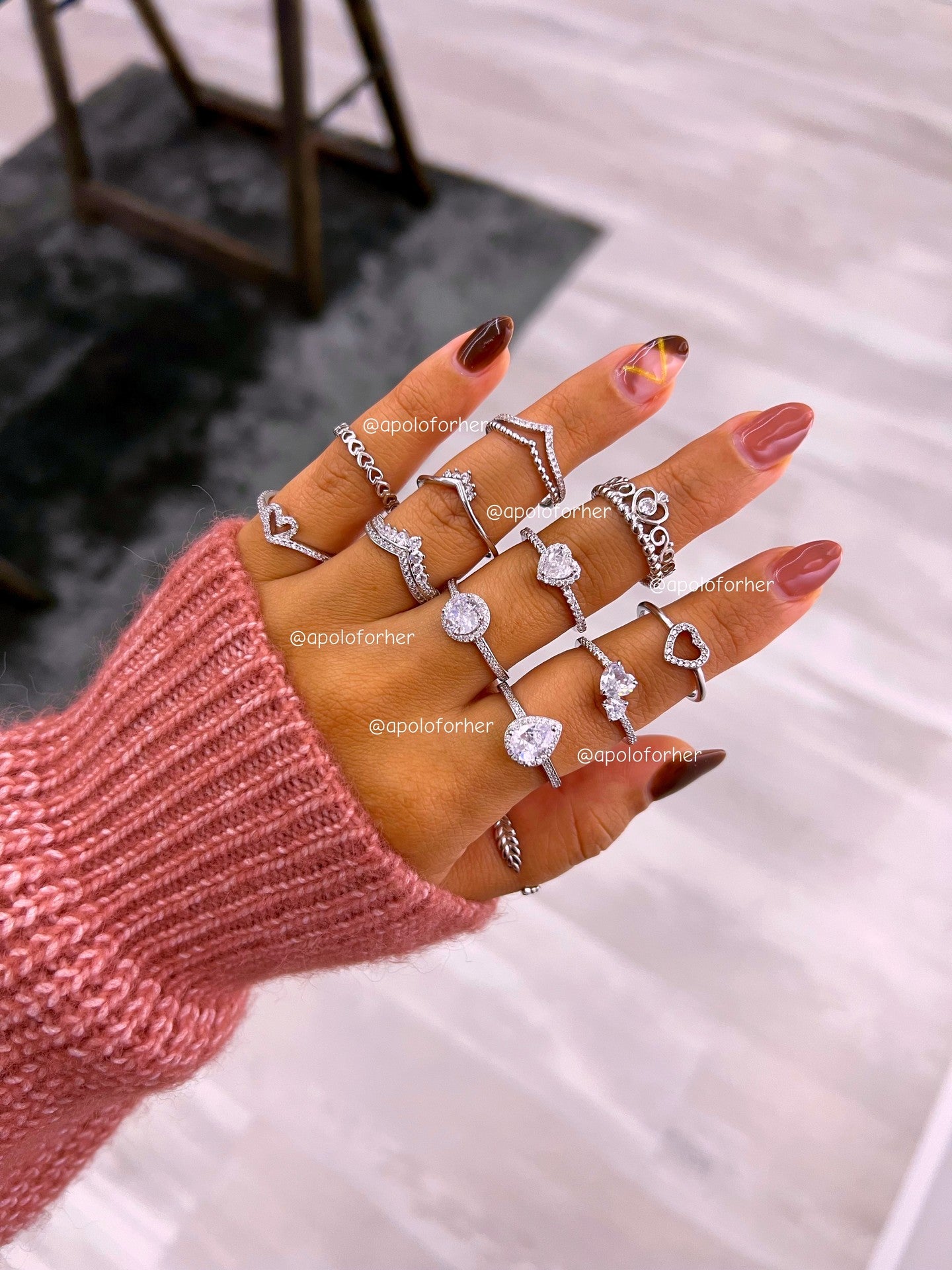 Anel delicado • coroa com brilhante | Linha Premium