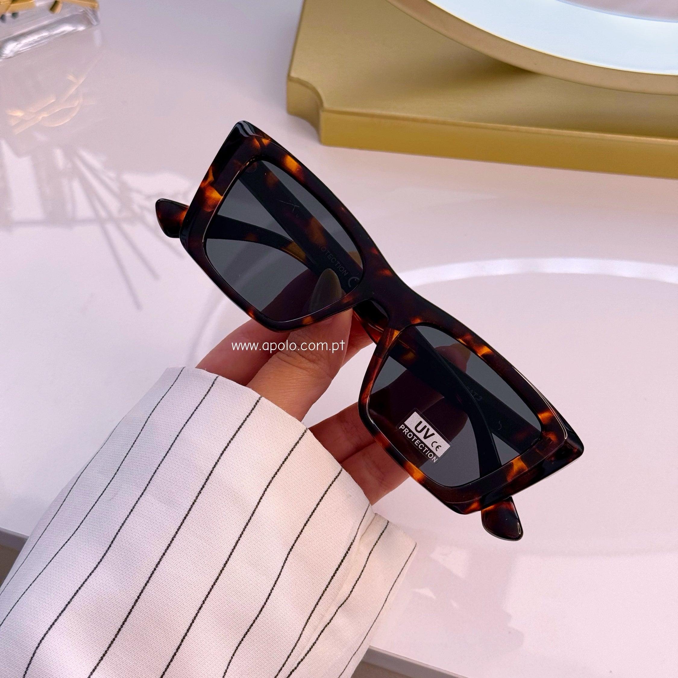 Óculos de massa com padrão tartaruga | Castanhos