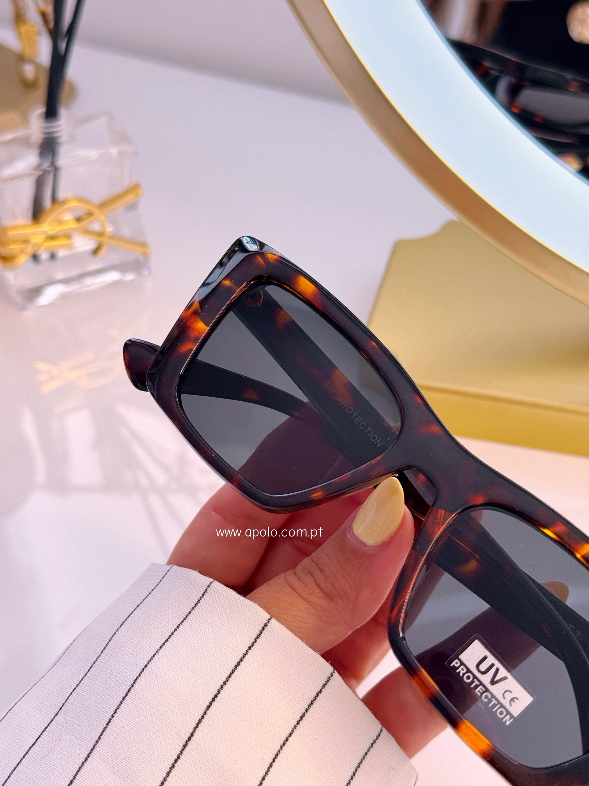 Óculos de massa com padrão tartaruga | Castanhos