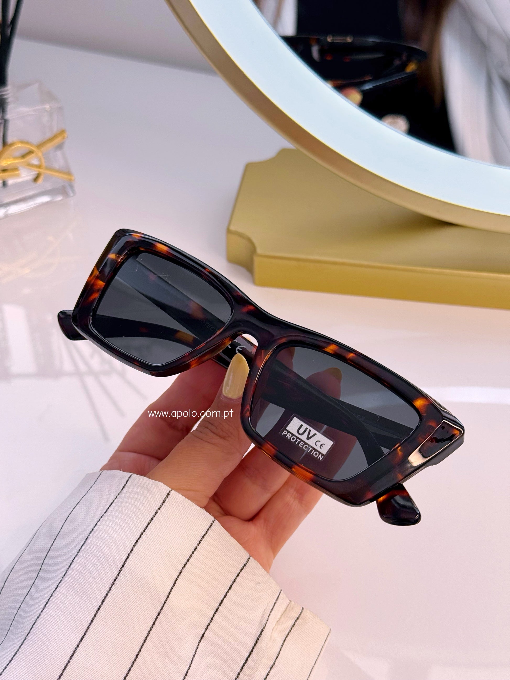 Óculos de massa com padrão tartaruga | Castanhos