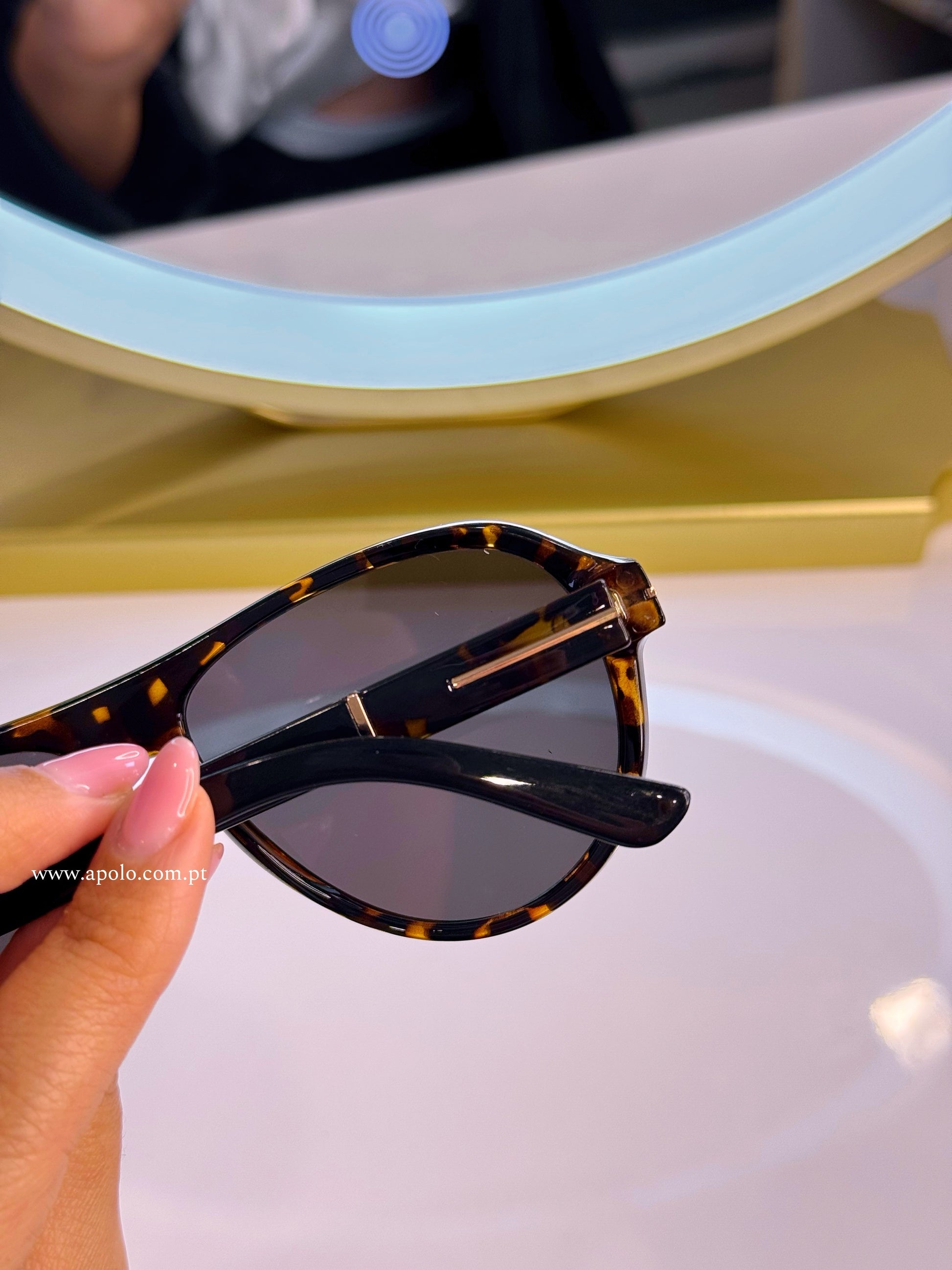 Óculos de massa estilo aviador com padrão tartaruga | Castanho