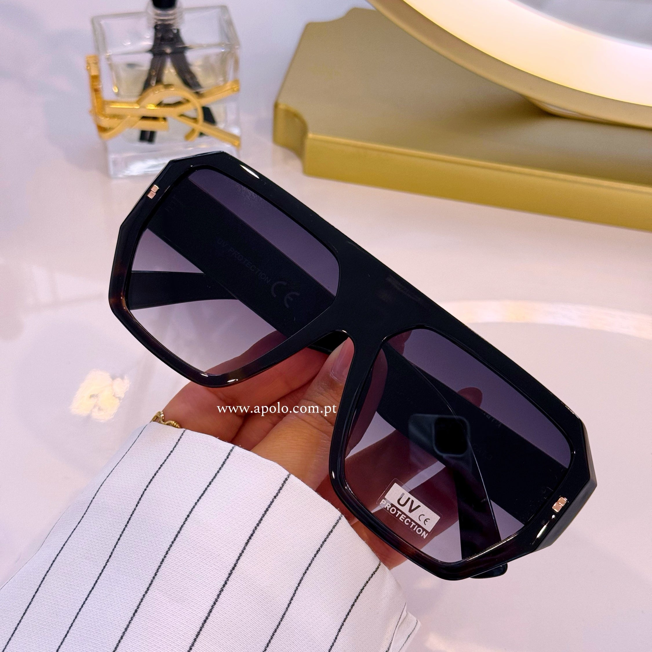 Óculos com armação em massa | Armação degradê preta e padrão