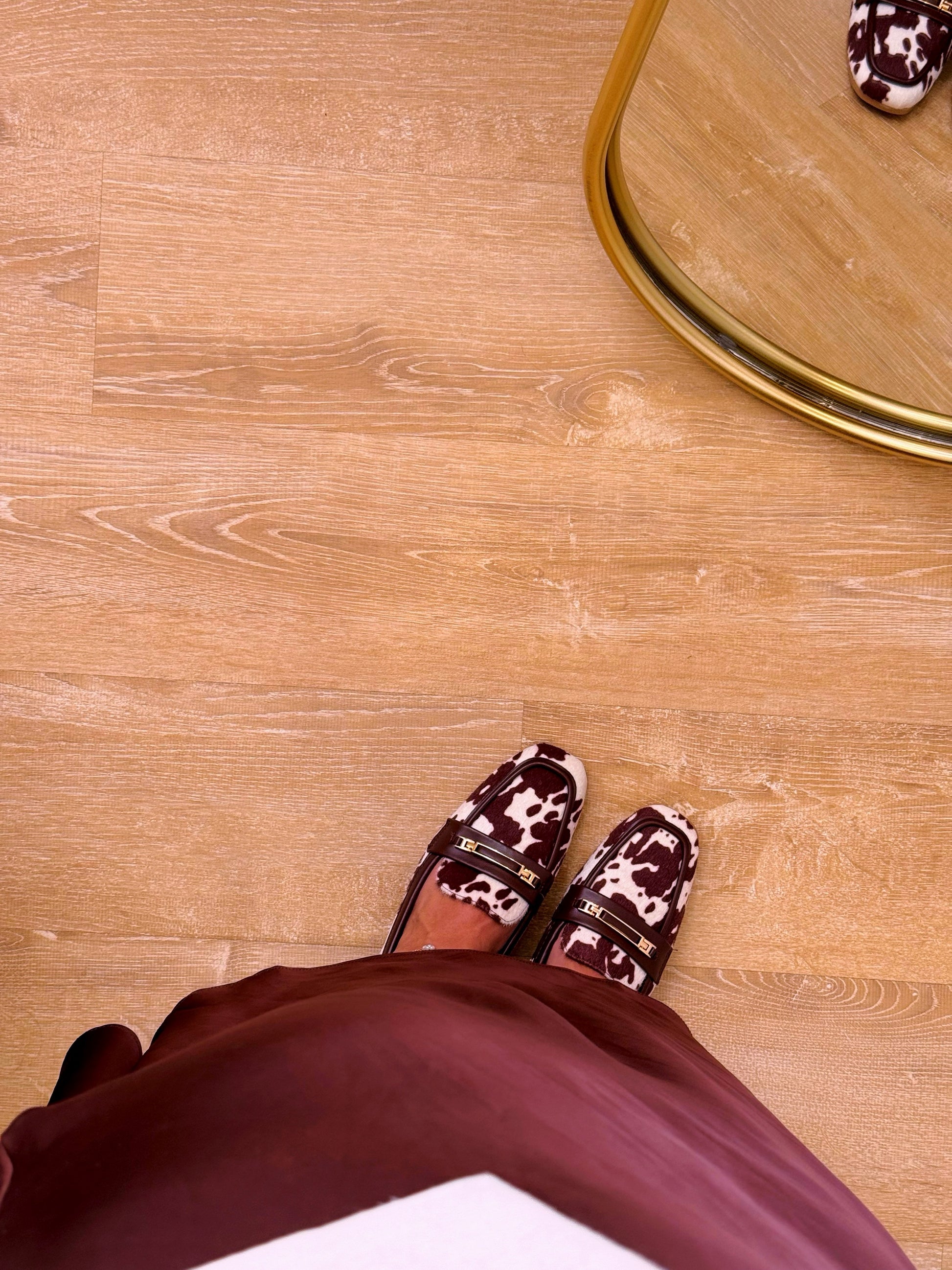 Sapato com estampado animal | castanho e branco