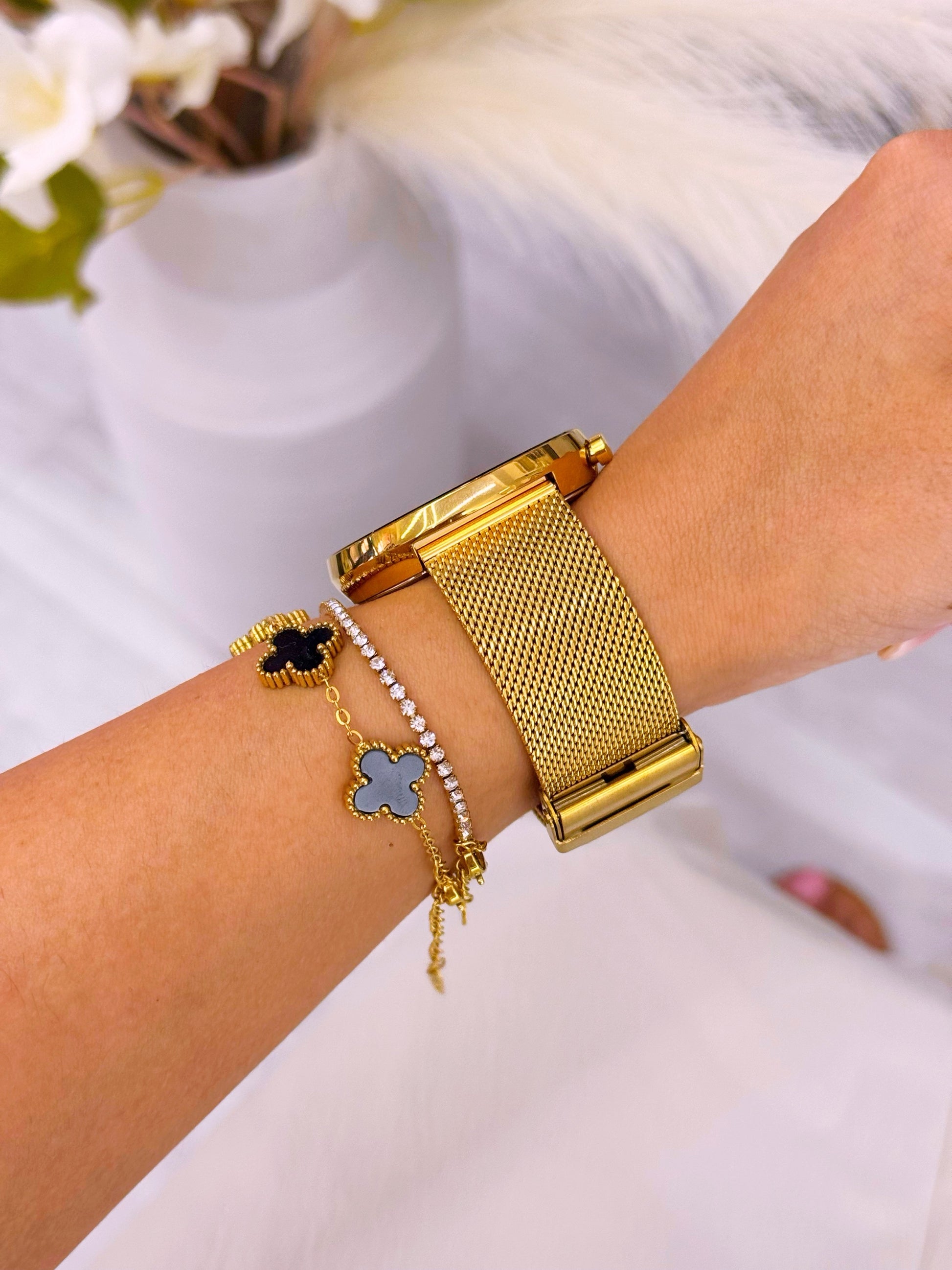 Relógio digital redondo | Dourado