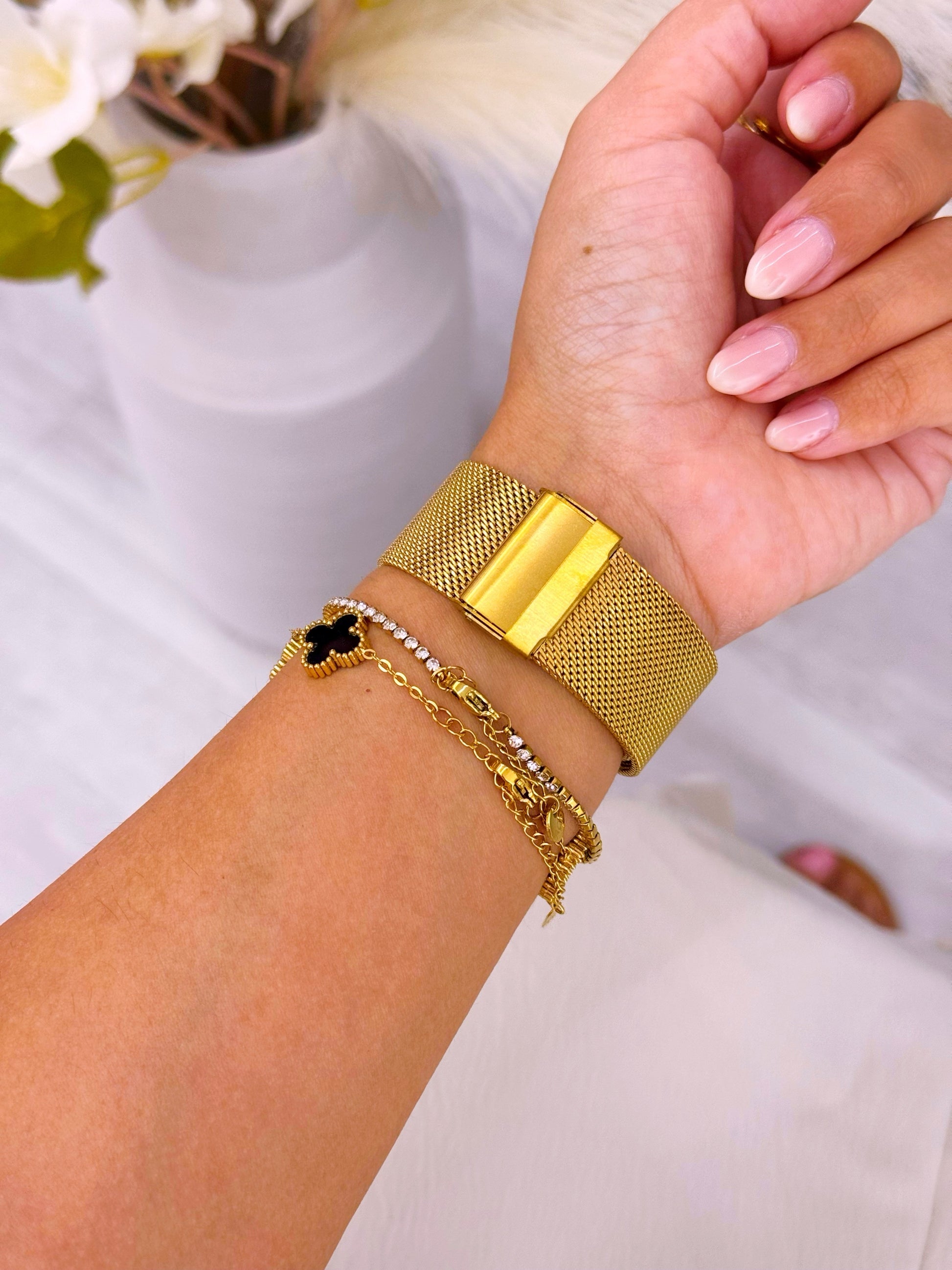 Relógio digital redondo | Dourado