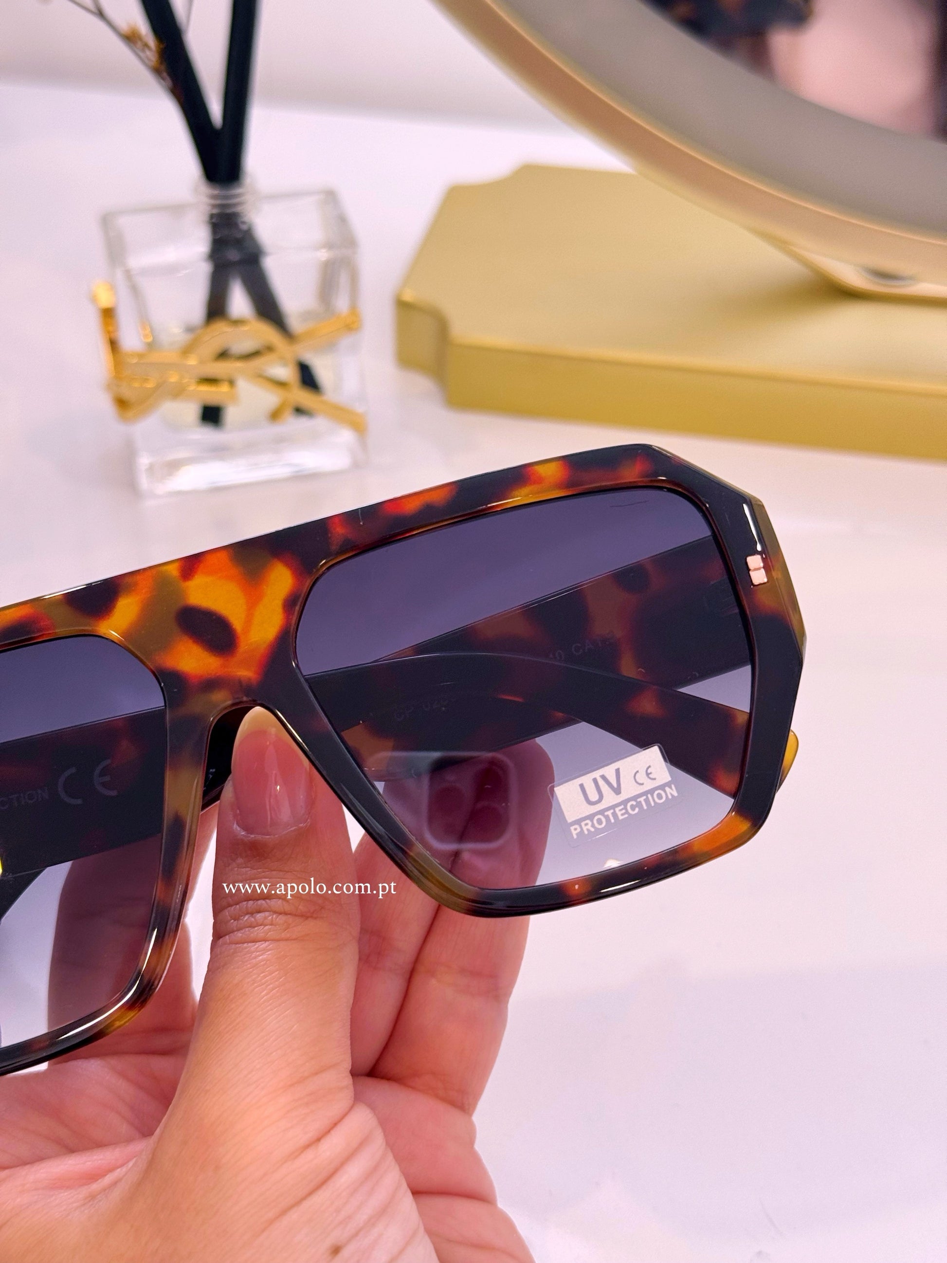 Óculos com armação em massa | Padrão Castanho