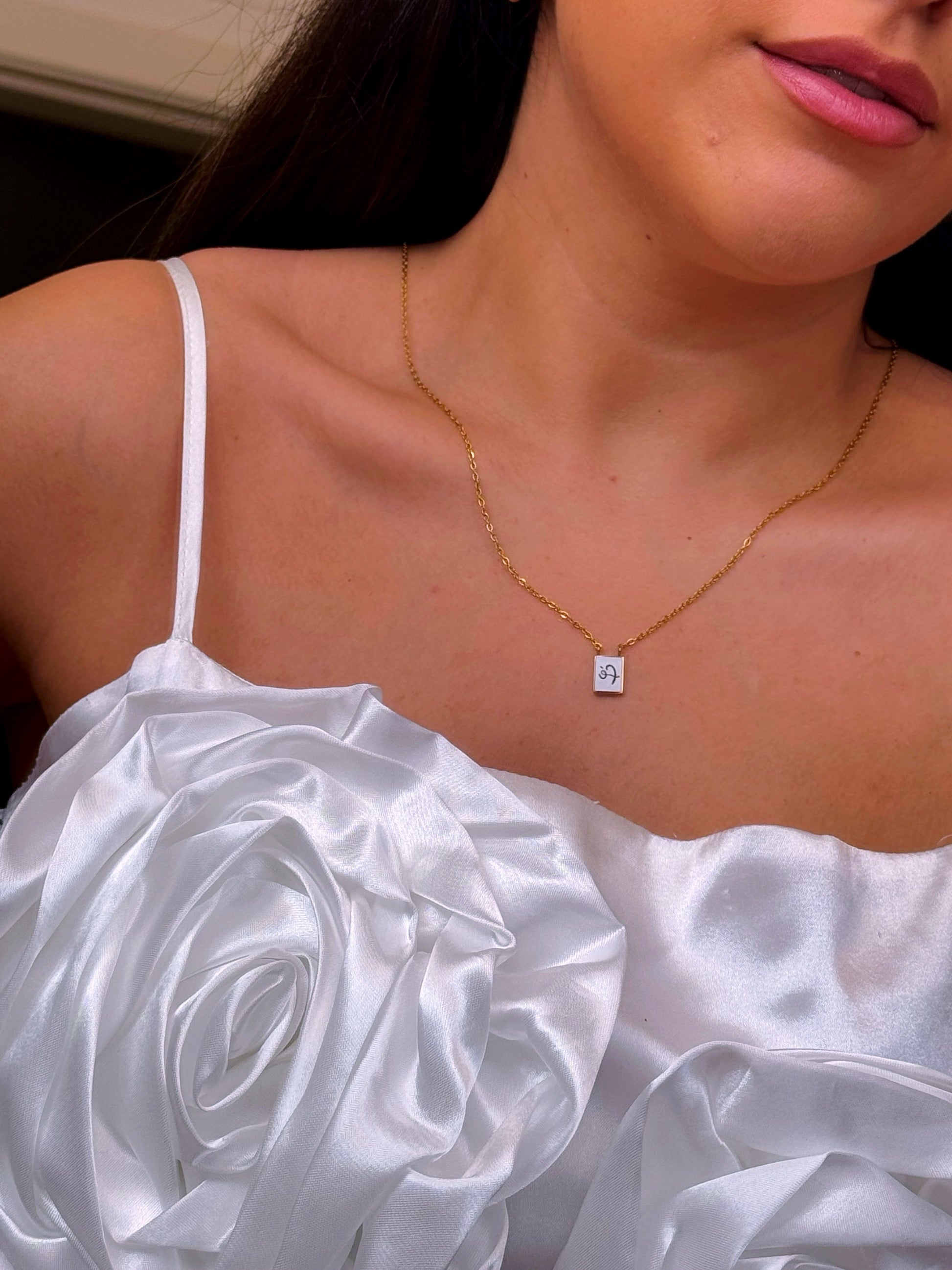 Escapulário com pendente "Fé" em branco | Dourado