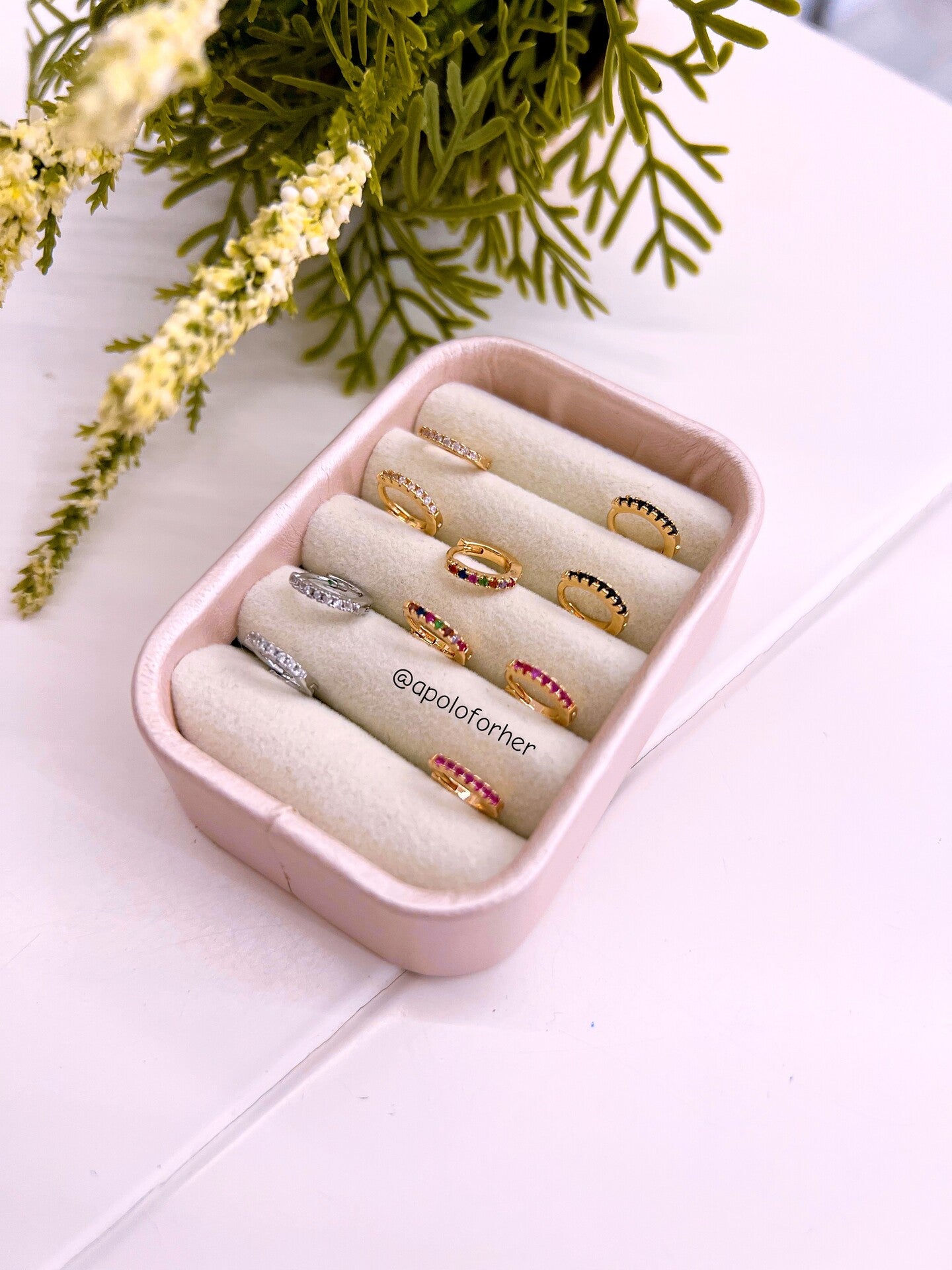 Mini argolinhas 1cm com zircónias | 5 cores