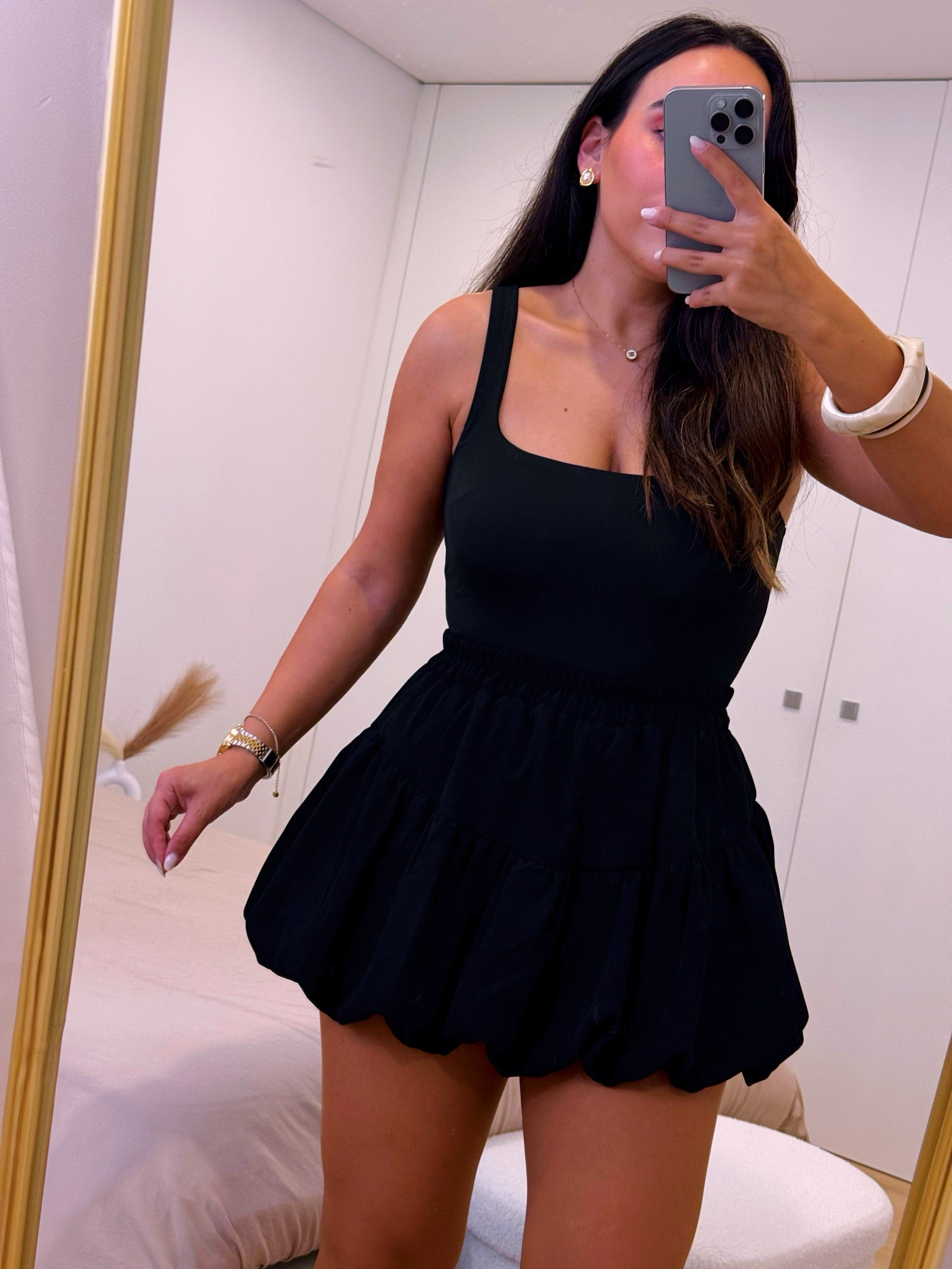 Saia-Calção efeito Balão S/M | Preto • MOCHY