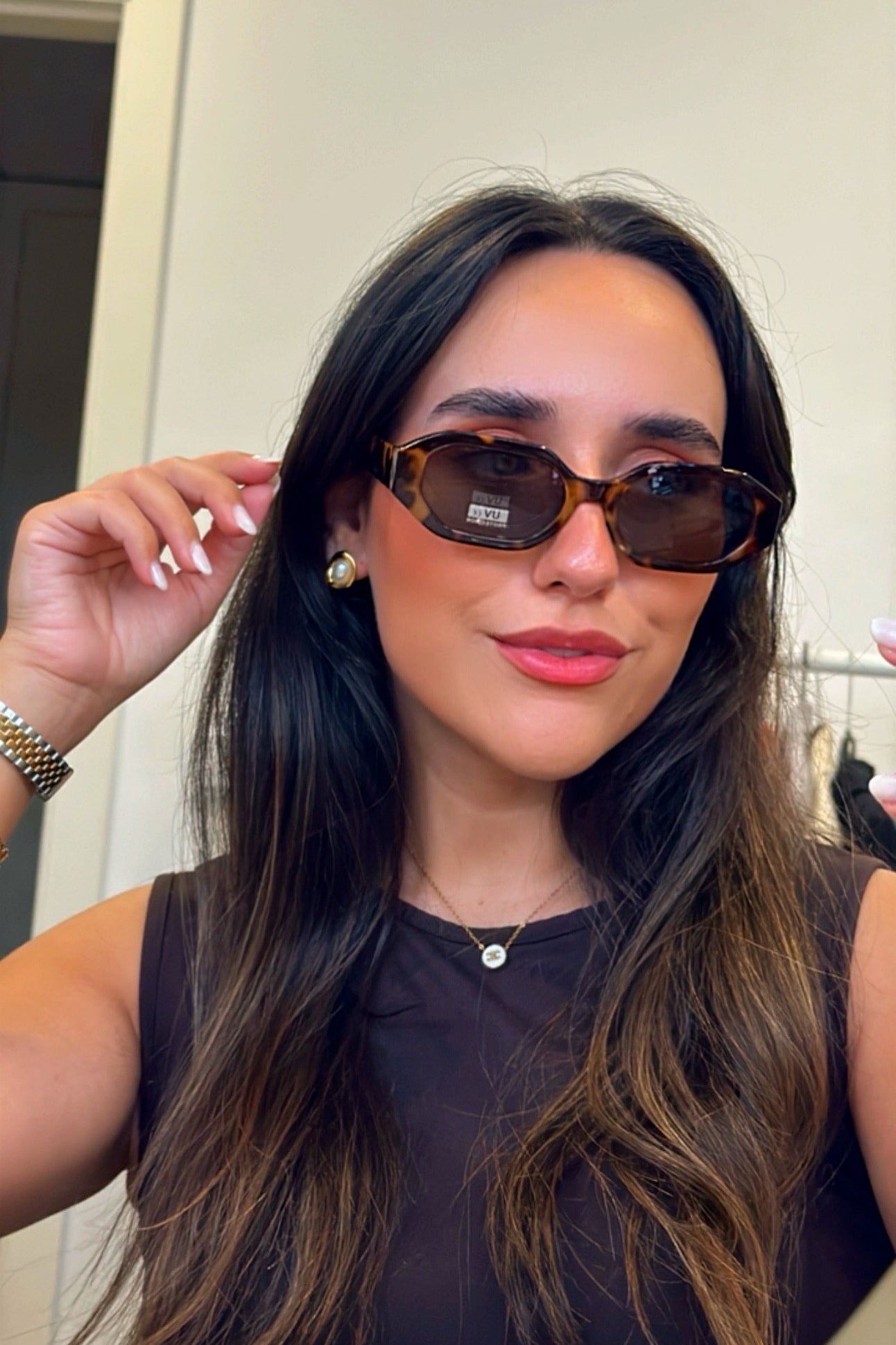 Óculos hexagonais em massa | Padrão Castanho