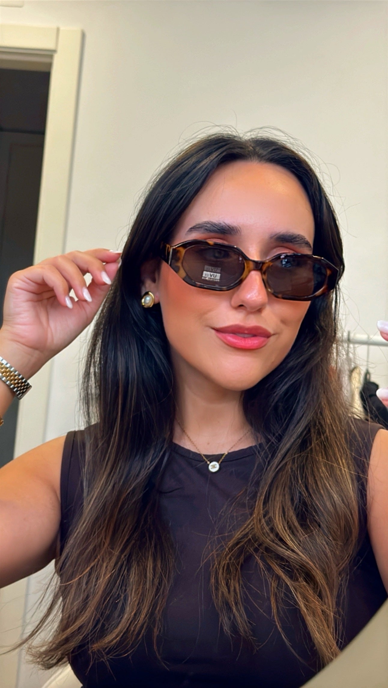 Óculos hexagonais em massa | Padrão Castanho