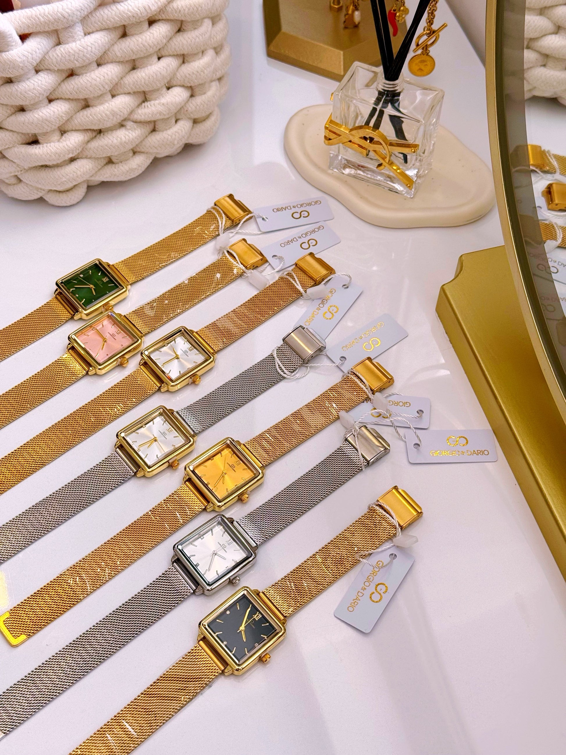 Relógio analógico mostrador quadrado | 7 Cores