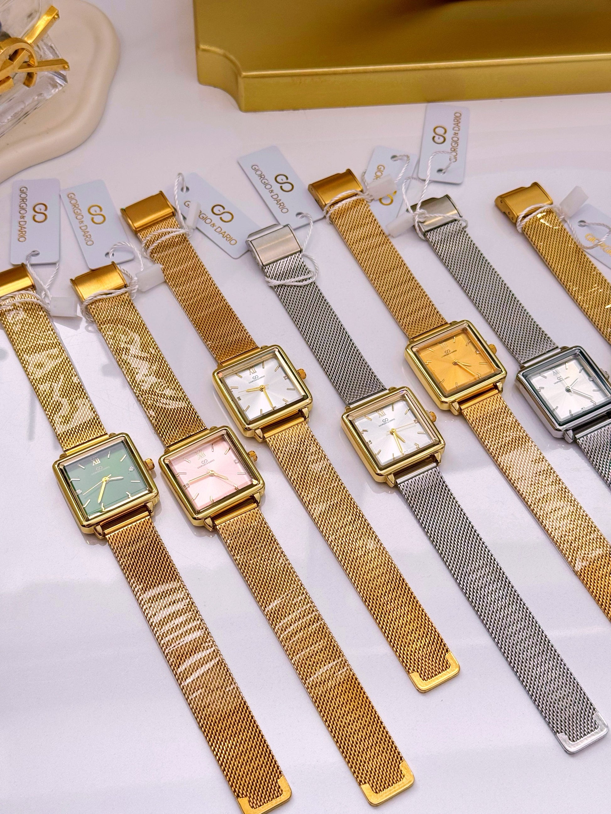 Relógio analógico mostrador quadrado | 7 Cores