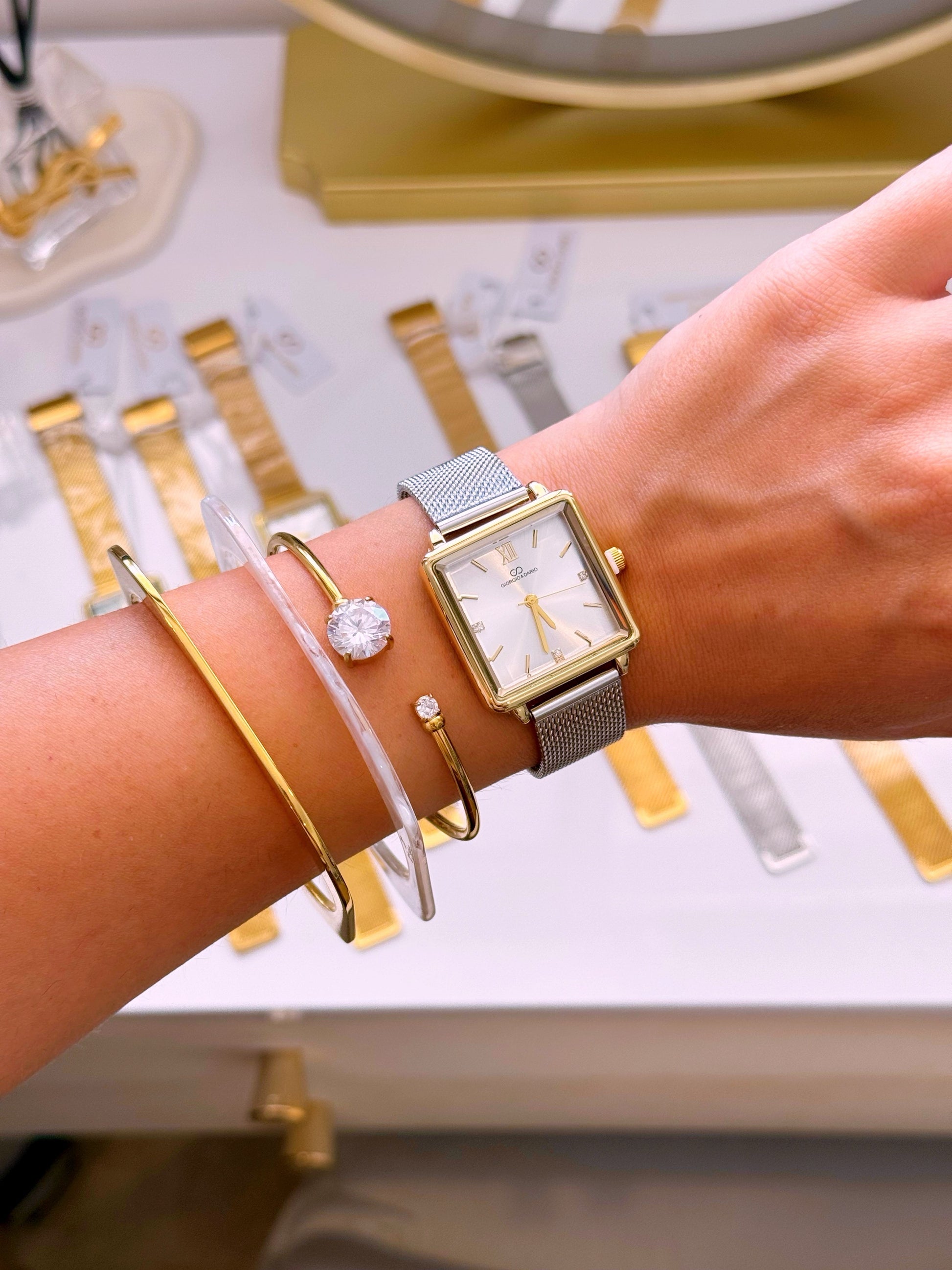 Relógio analógico mostrador quadrado | 7 Cores