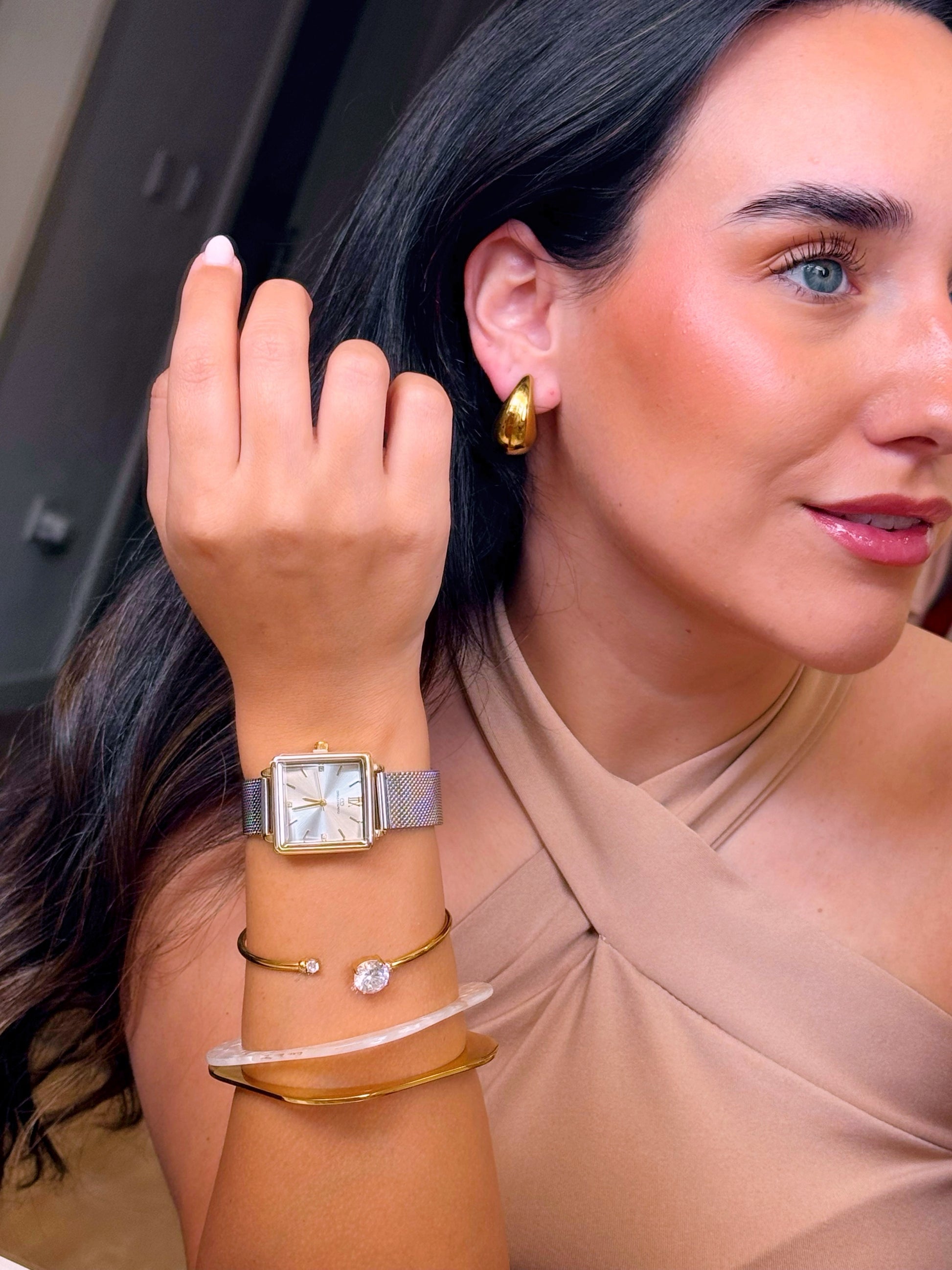 Relógio analógico mostrador quadrado | 7 Cores