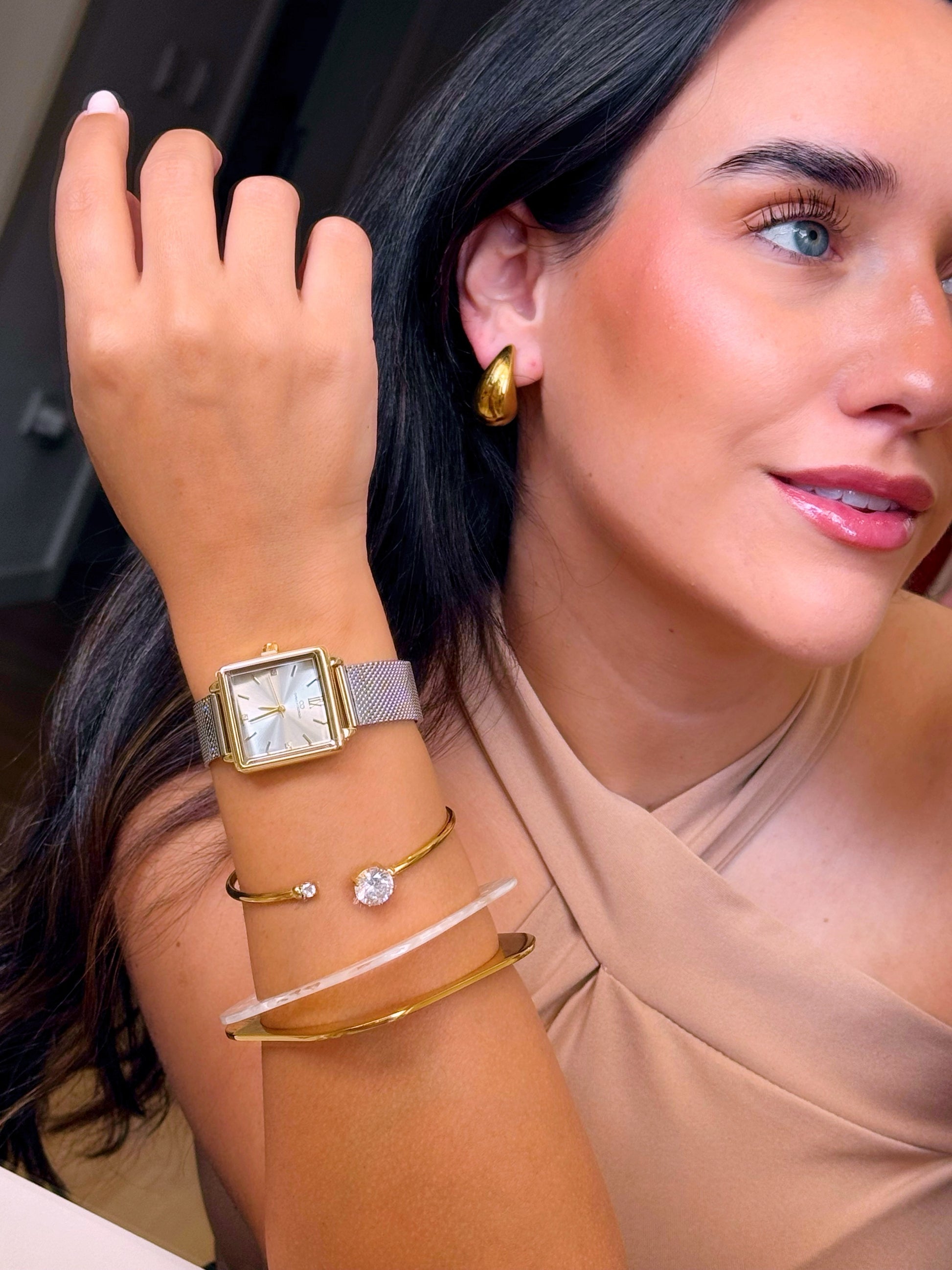 Relógio analógico mostrador quadrado | 7 Cores